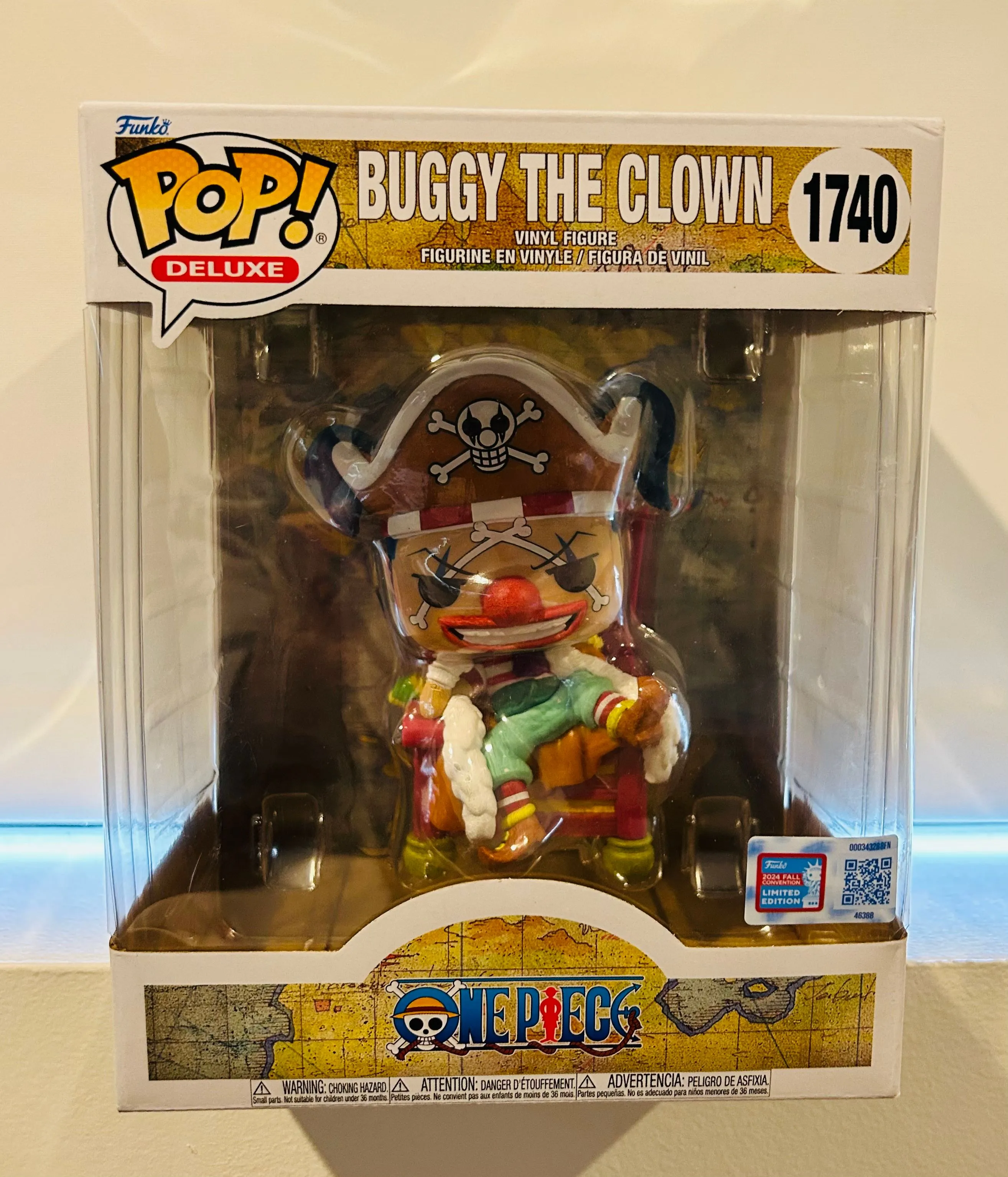 Product image for Buggy The Clown One Piece Funko Pop 1740 2024 Fall Convention Sticker Brand New