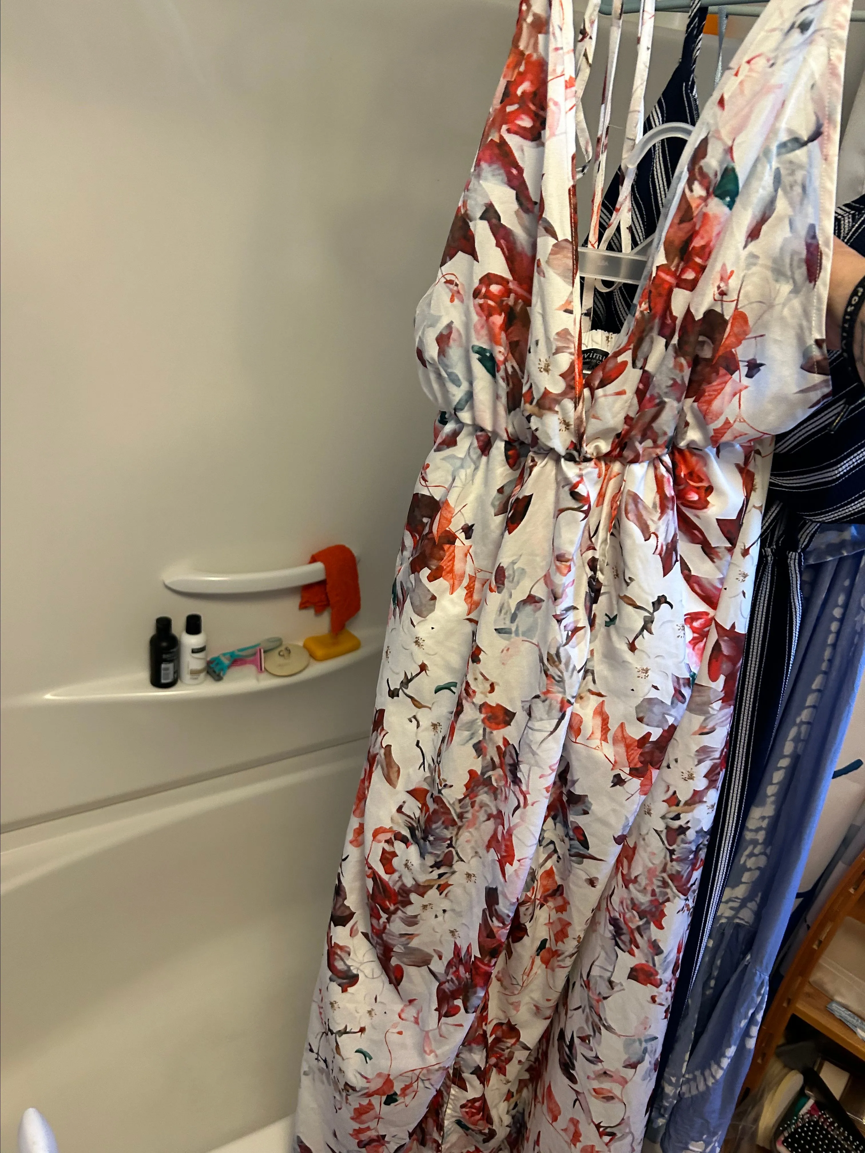 Product image for Floral summer sheer dress with built in slip