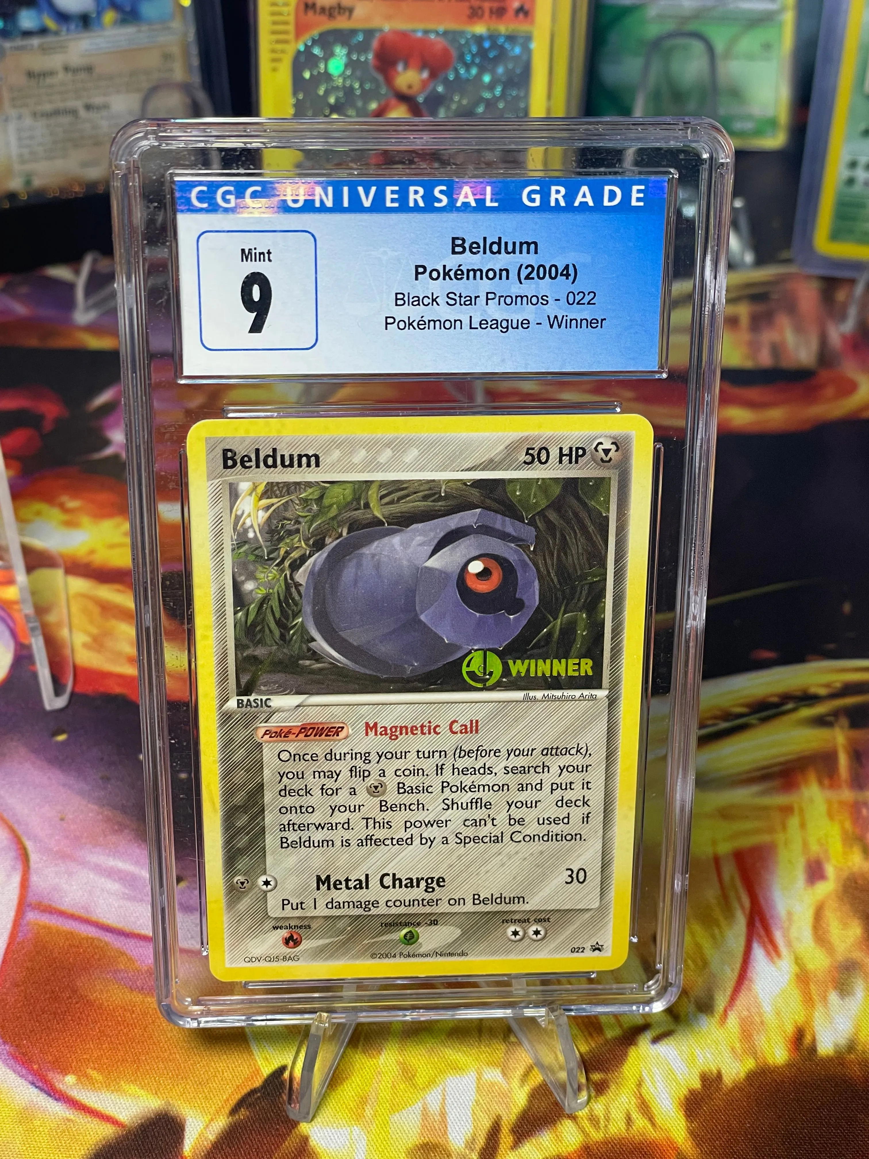 Product image for CGC 9 Beldum Pokémon League Winner (022)