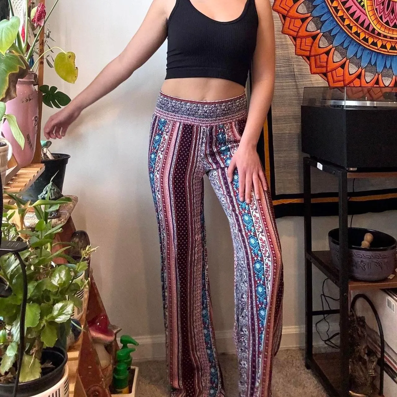 Product image for Striped Tribal Hippie bohemian pants size medium