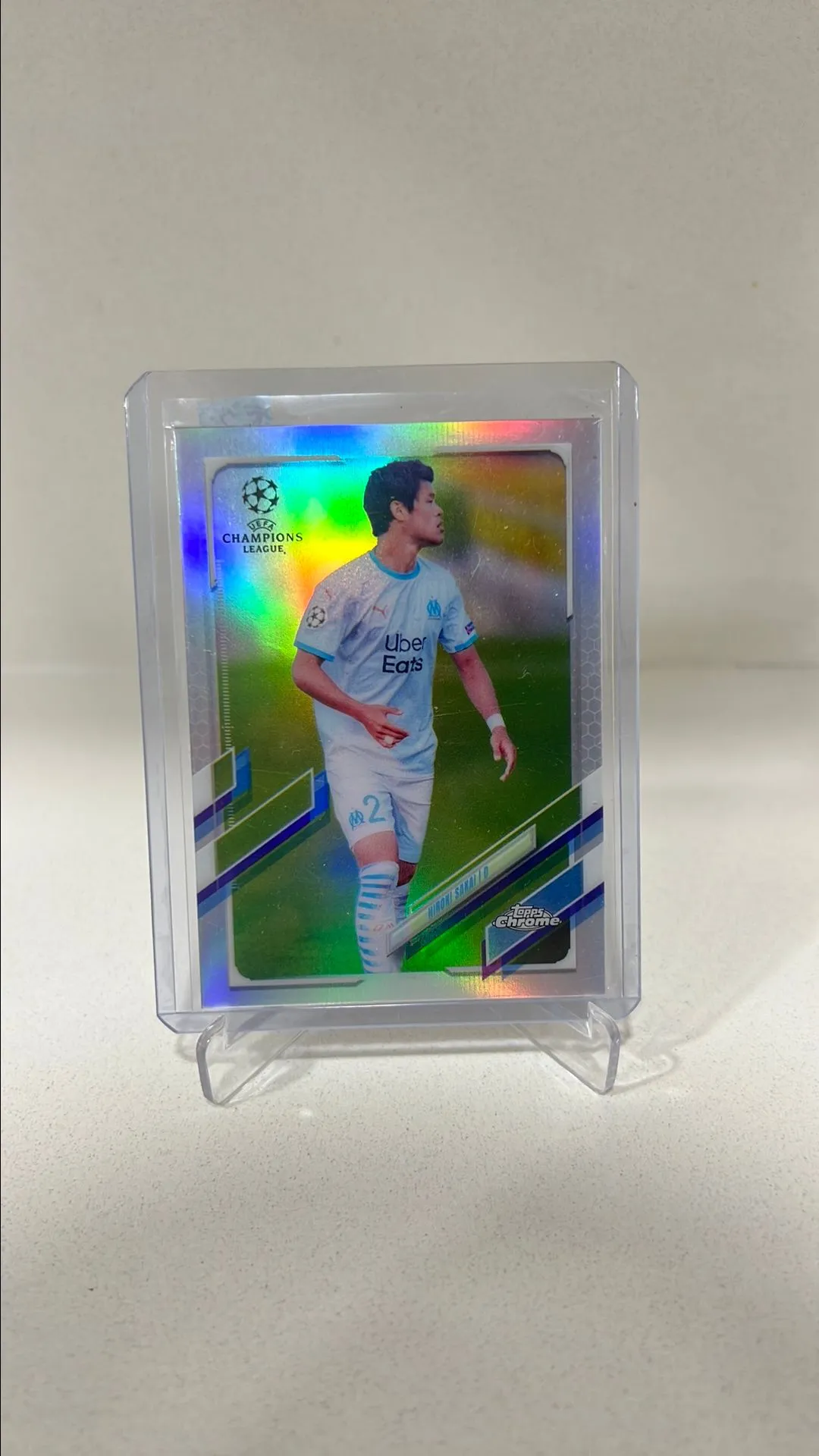 Product image for Hiroki Sakai Olympique De Marseille #40 Refractor 2020-2021 Topps Chrome UEFA Champions League