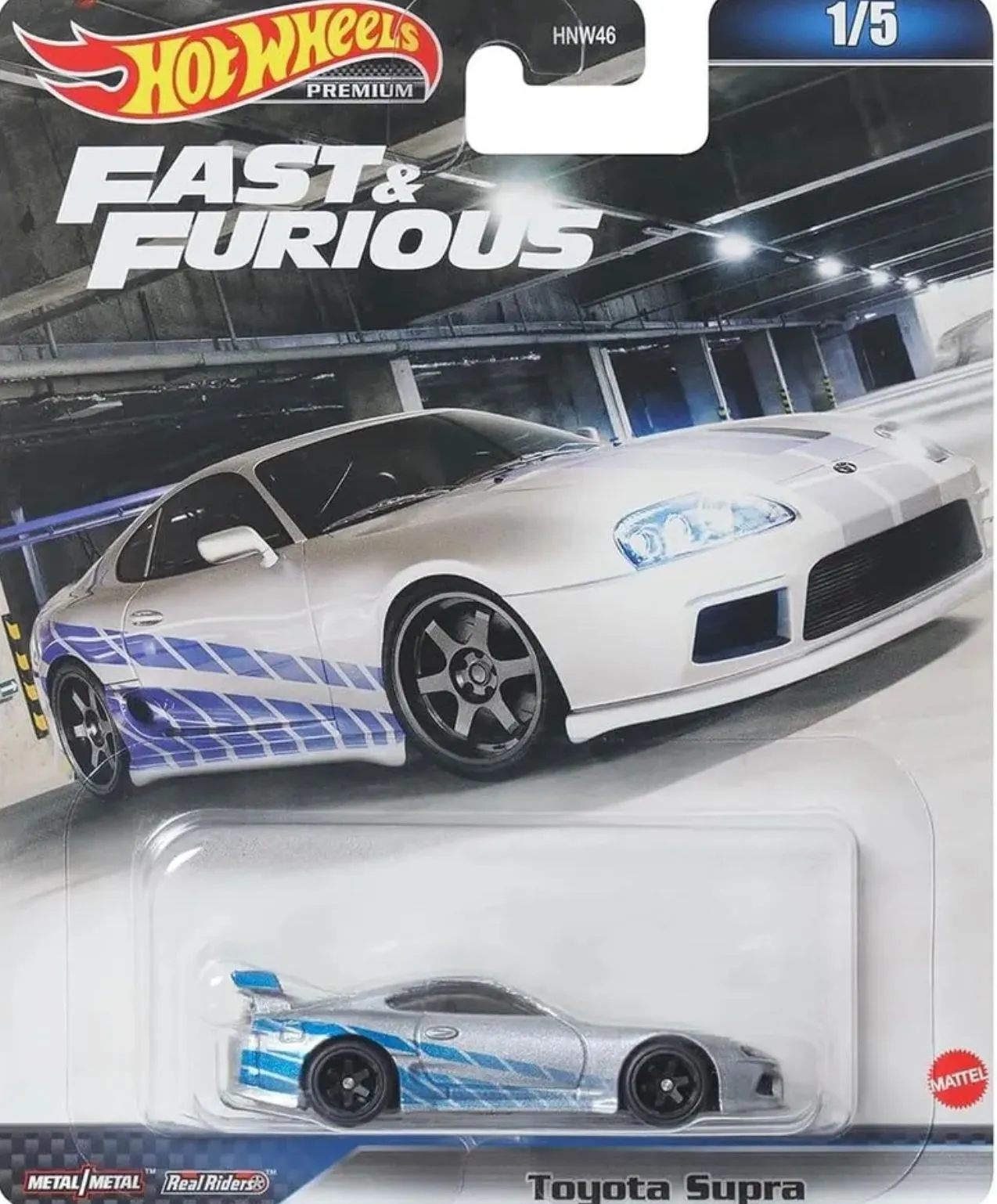 Product image for Hot Wheels Premium Fast and the Furious Toyota Supra, with skyline livery!