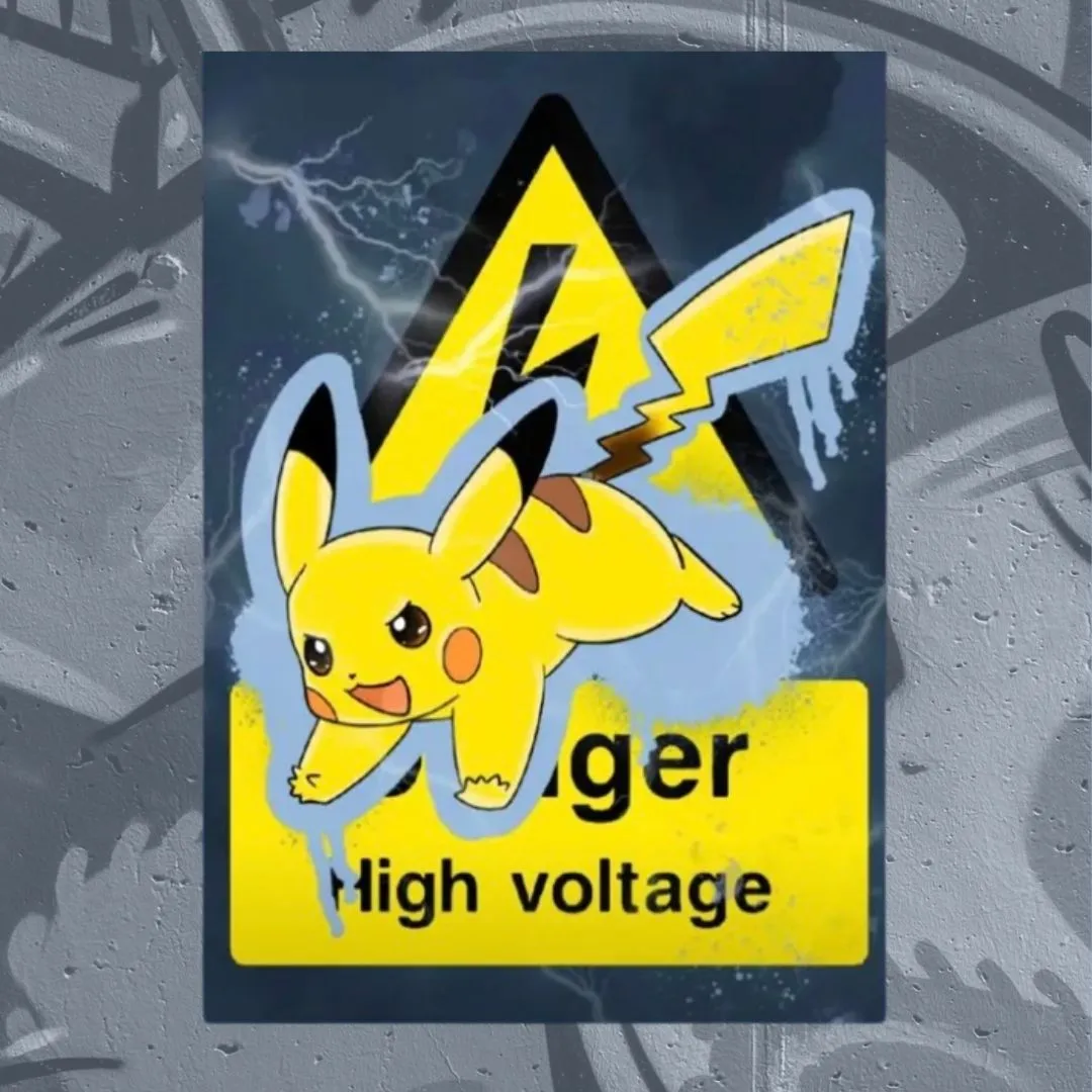 Product image for Pikachu high voltage print
