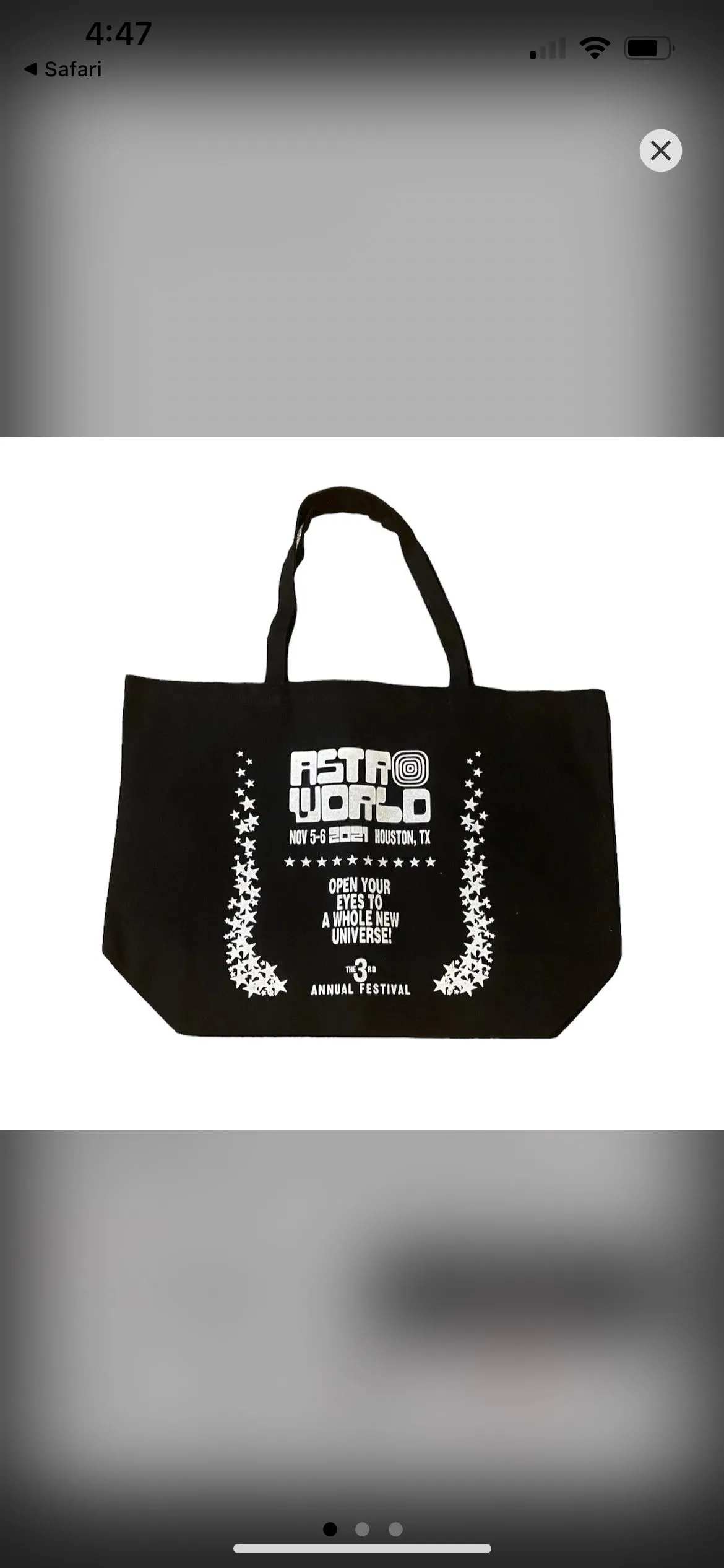 Product image for Black Astroworld Tote Bag NEW