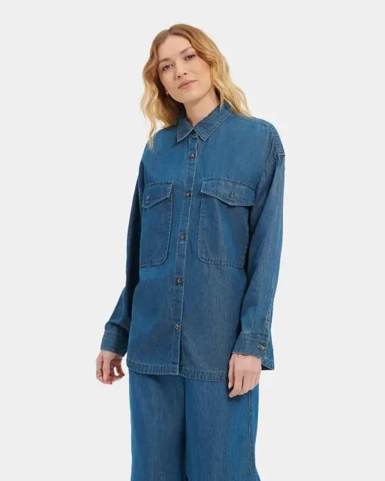 Product image for 185 Ugg Kimya Long Sleeve Denim Shirt MSRP $ 88