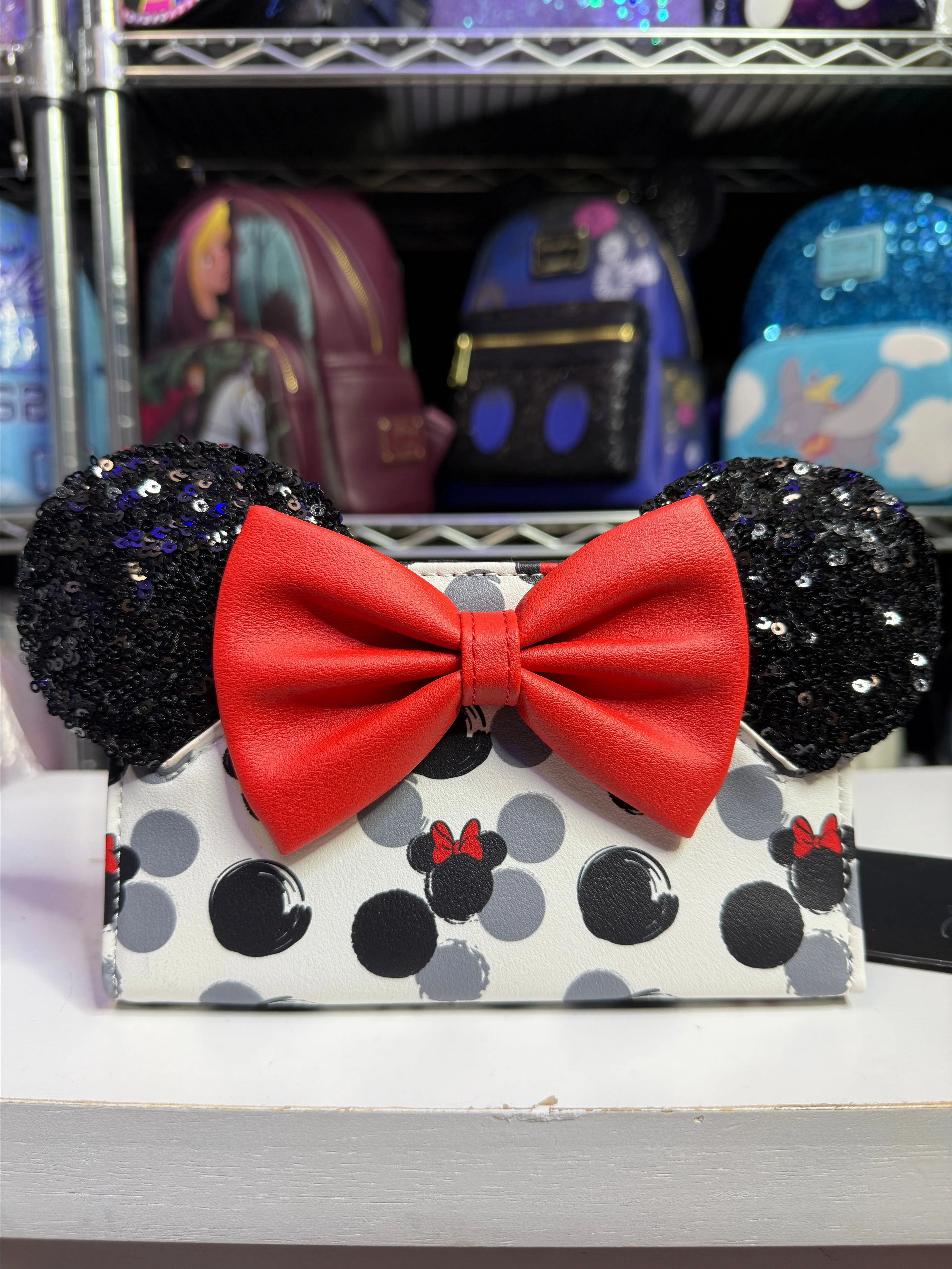 Product image for Loungefly Minnie Mouse Polka Dot Sequin Wallet