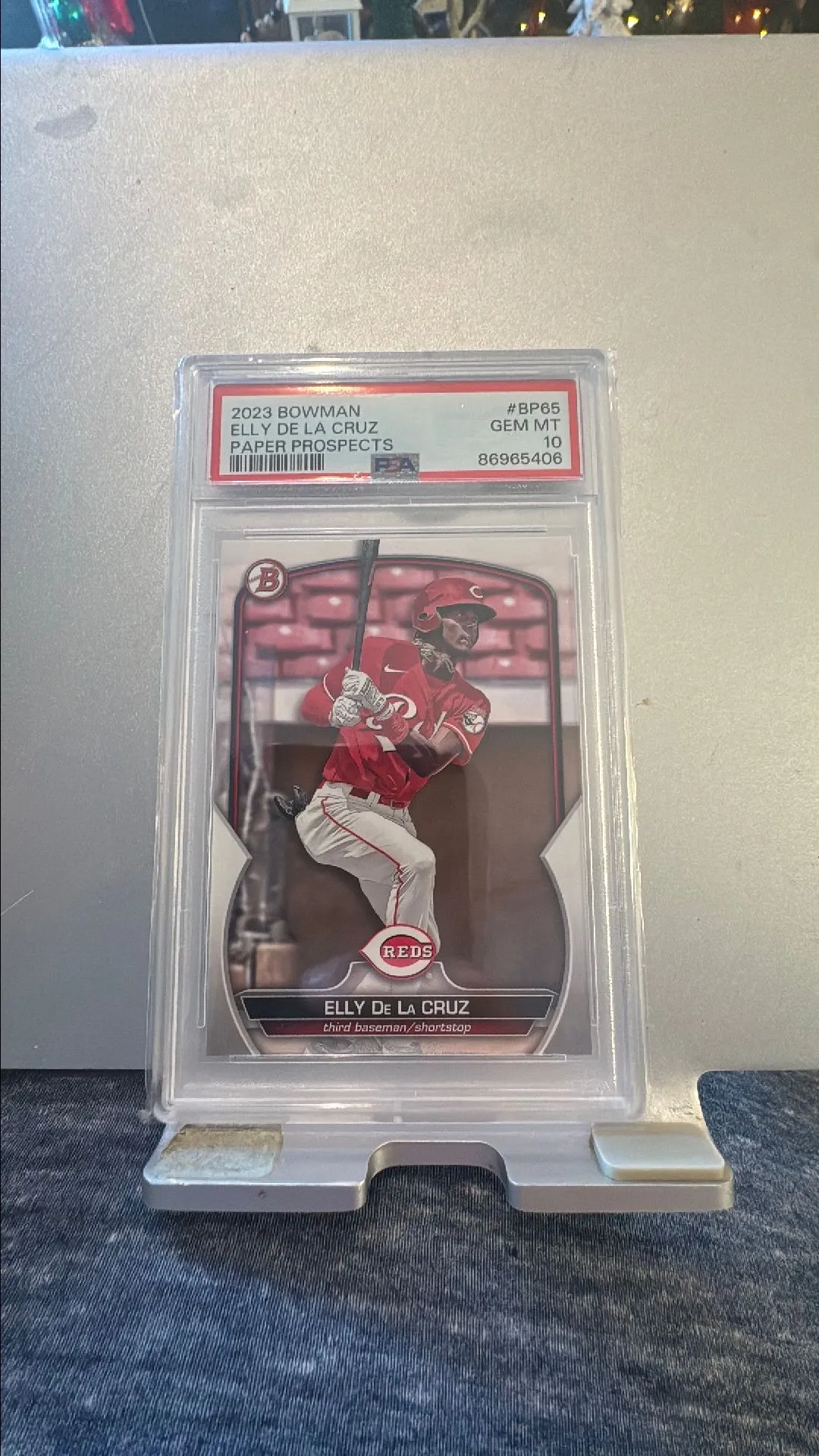 Product image for 2023 Bowman Paper Prospects Elly De La Cruz BP65 Paper Prospects PSA GEM MT 10