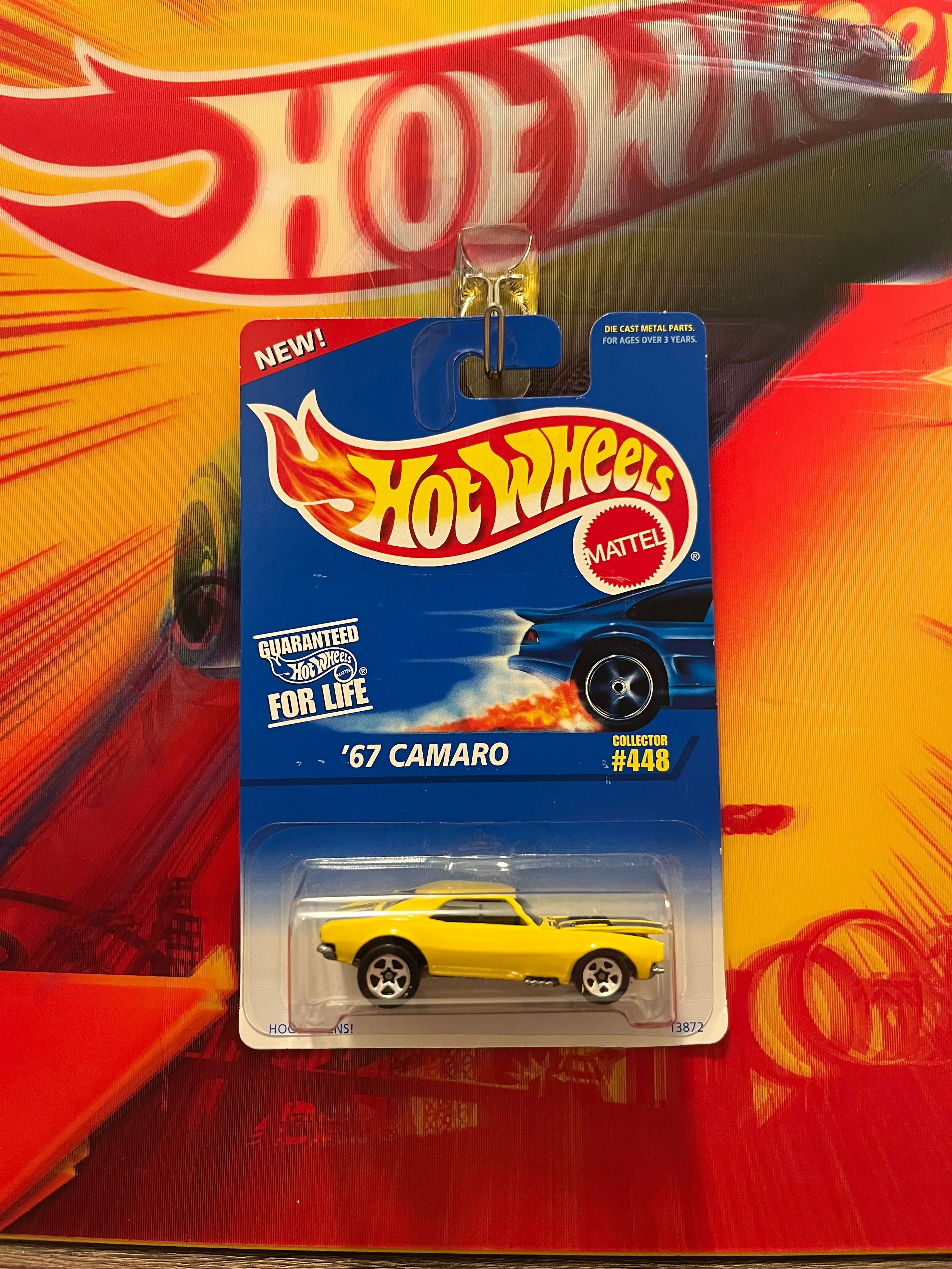 Product image for Hot Wheels 1967 Camaro “Blue Card” in excellent condition.