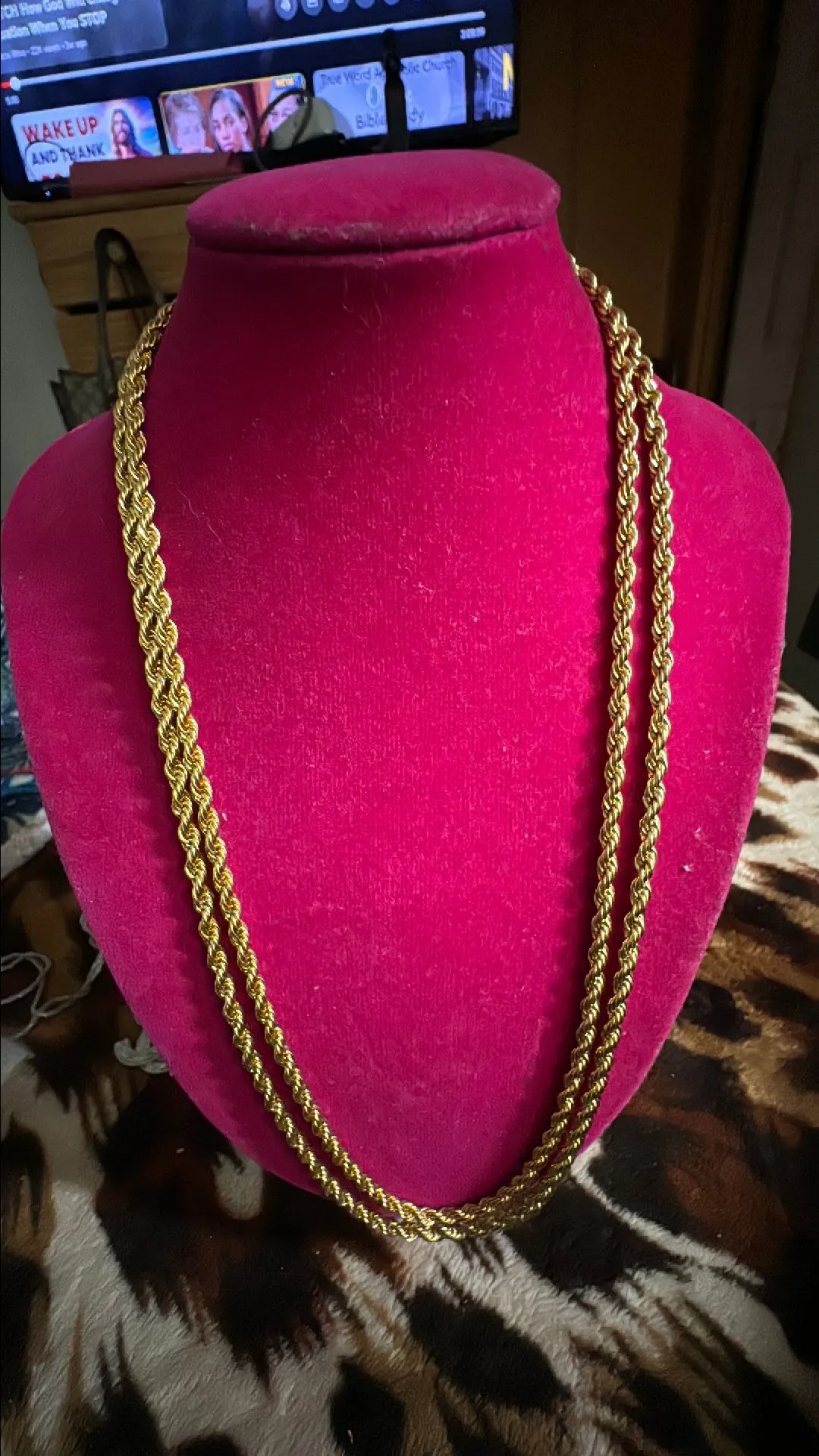 Product image for 1 # 8 18" Gold plated rope necklace