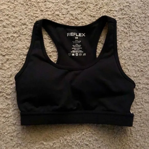 Product image for Reflex Black & White Lattice Sports Bra Size XS
