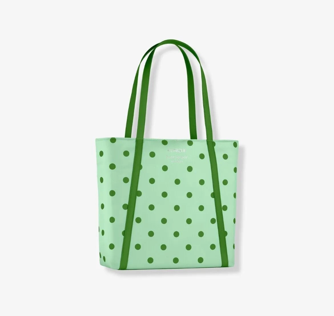 Product image for Clinique x Kate Spade Shopping Shoulder Travel Tote Large Green Dot Bag #1