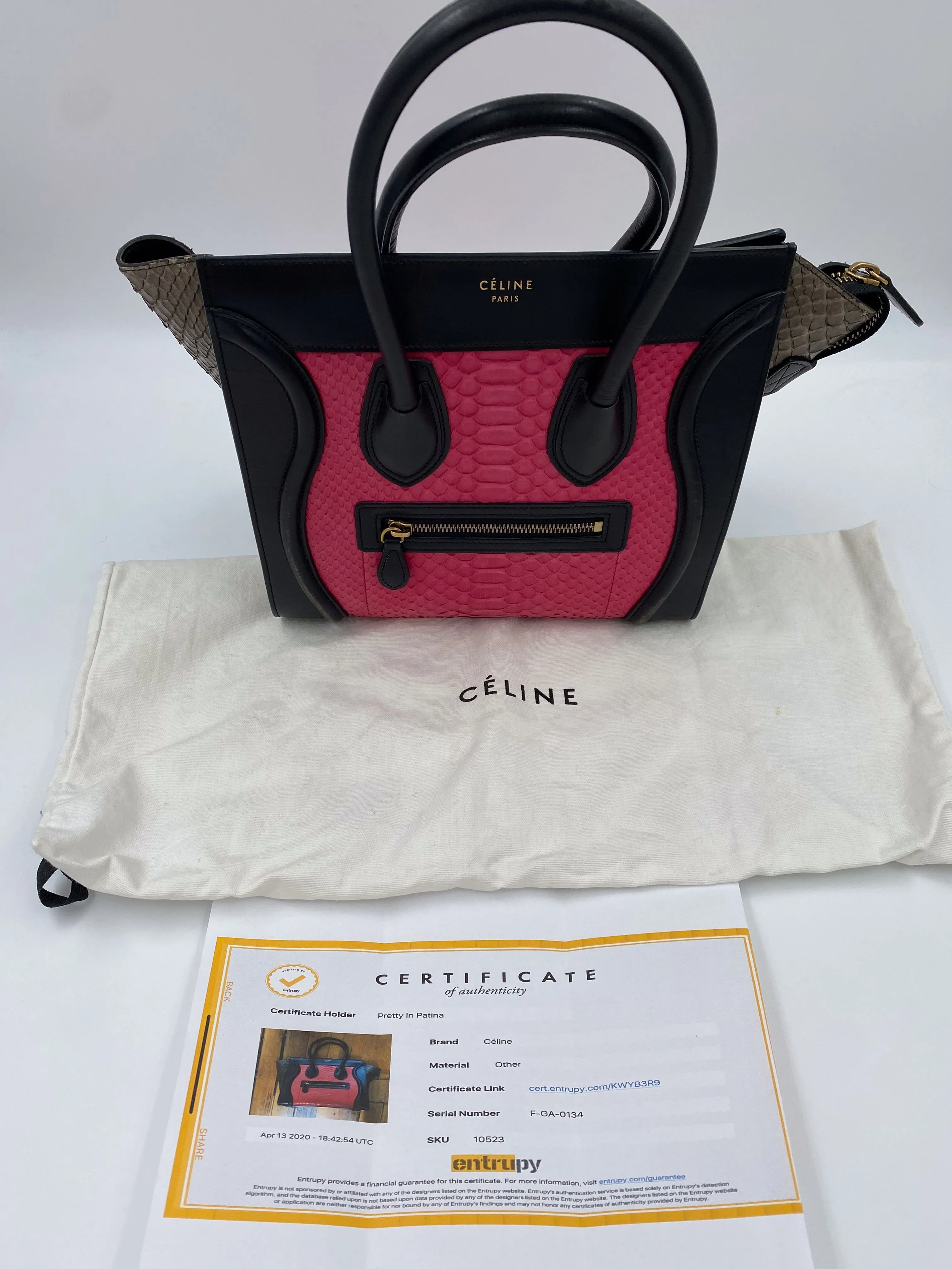 Product image for Celine Micro Luggage Tri-Color Python