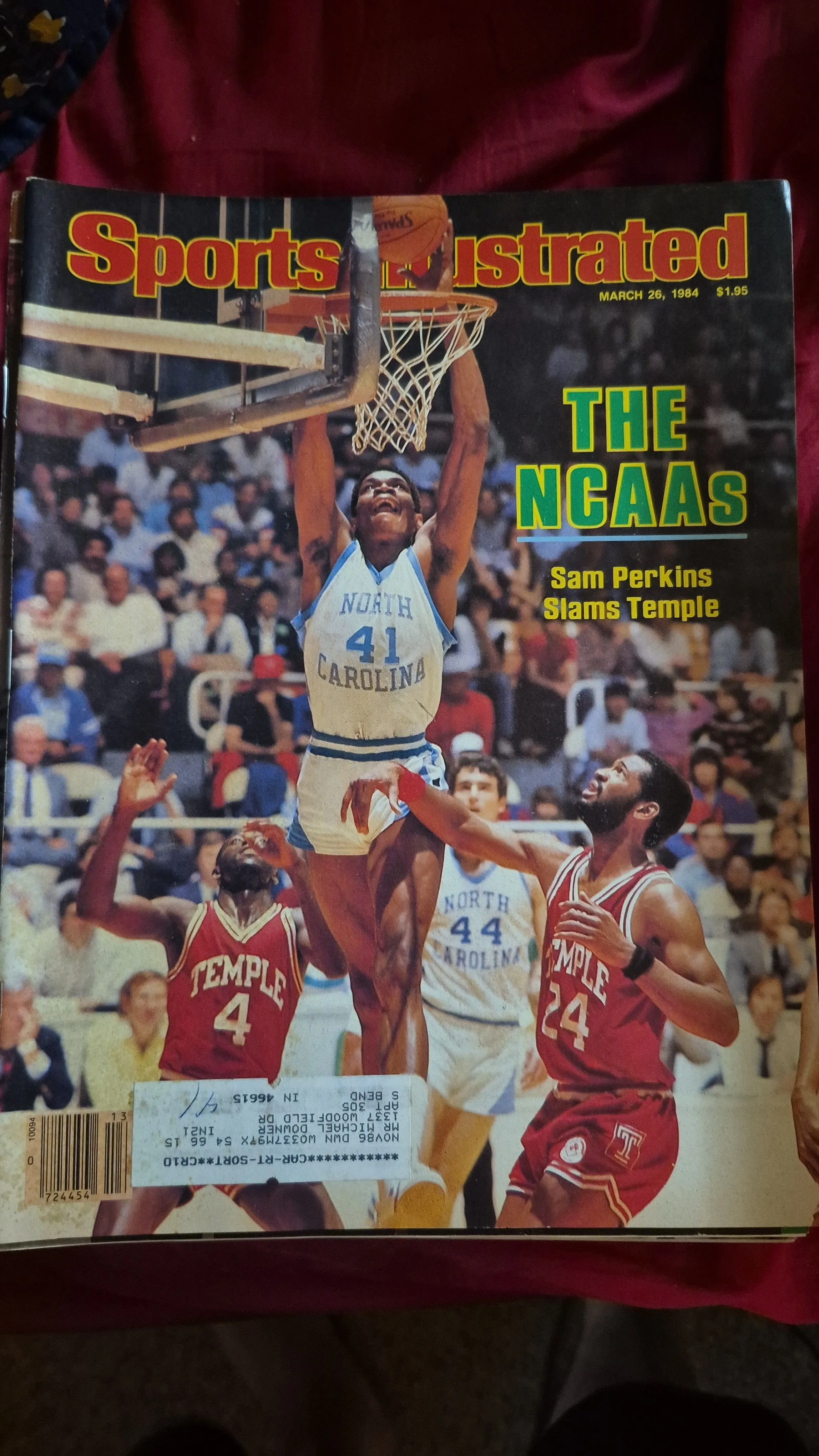 Product image for Sports Illustrated Magazine March 26 1984 Sam Perkins North Carolina Tar Heel NM
