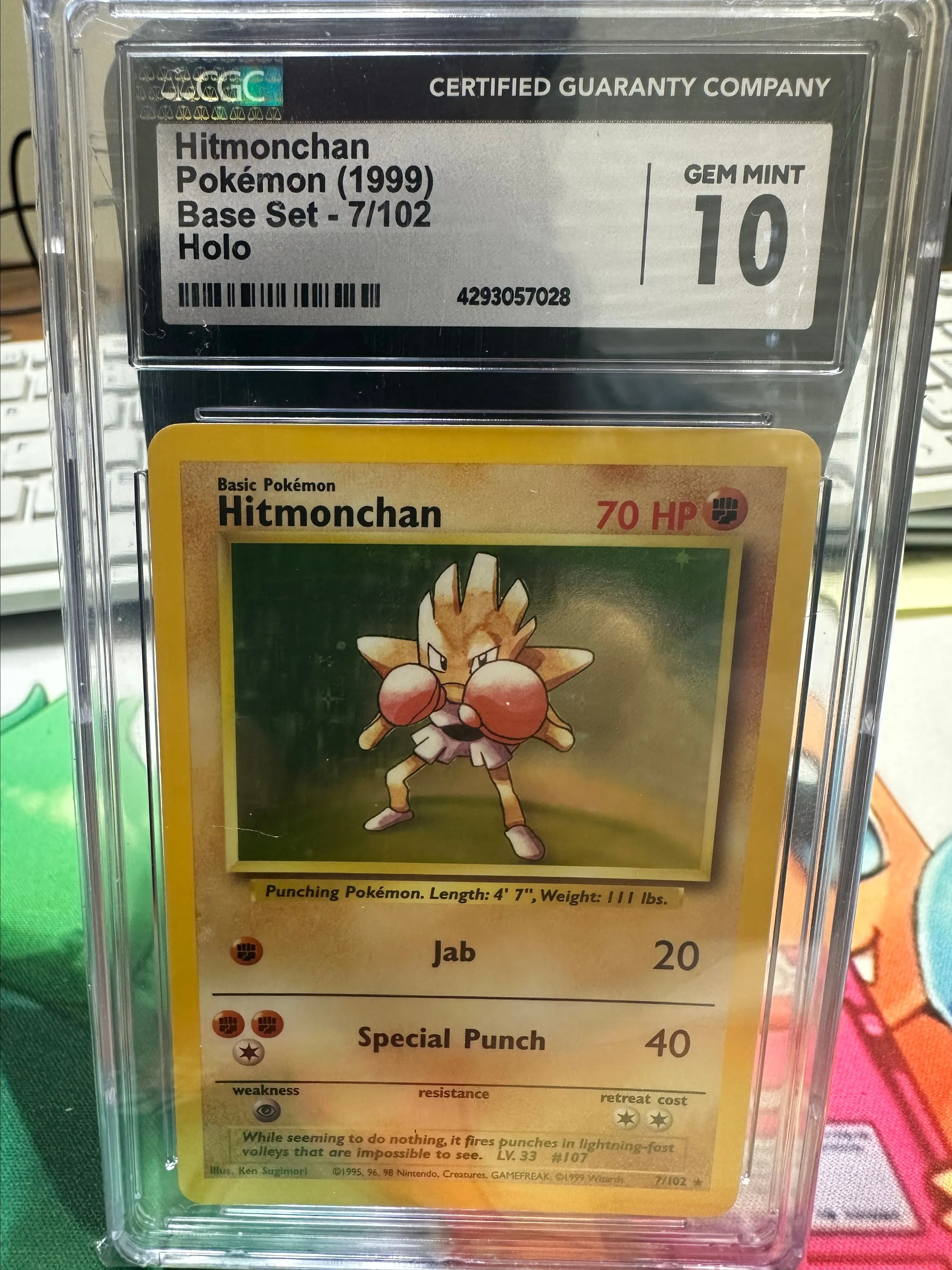 Product image for Hitmonchan (Holo) #7 - 1999 Pokemon Base Set - CGC Gem Mint 10