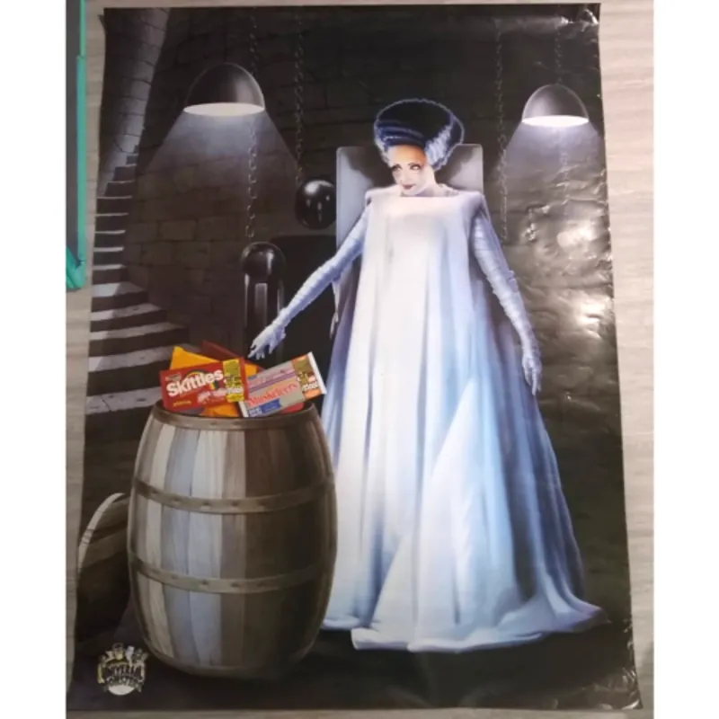 Product image for Vintage Universal Monsters Bride of Frankenstein Poster Halloween Mars Candy