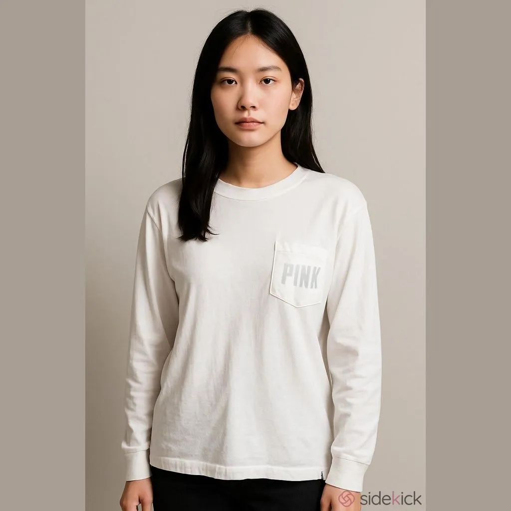 Product image for Women's PINK Long Sleeve Shirt White/Blue XS