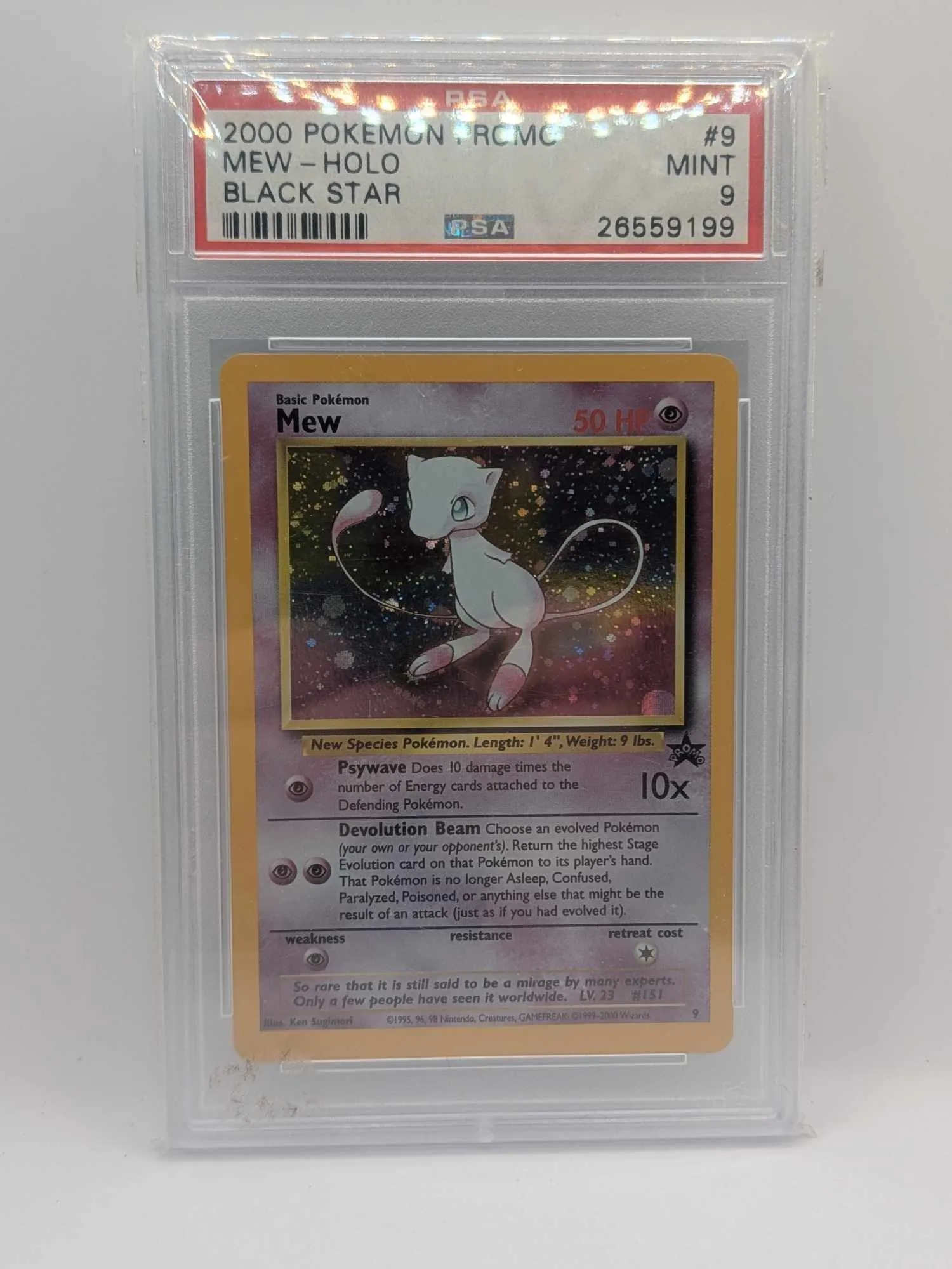 Product image for Mew PSA 9 Black Star Holo Promo