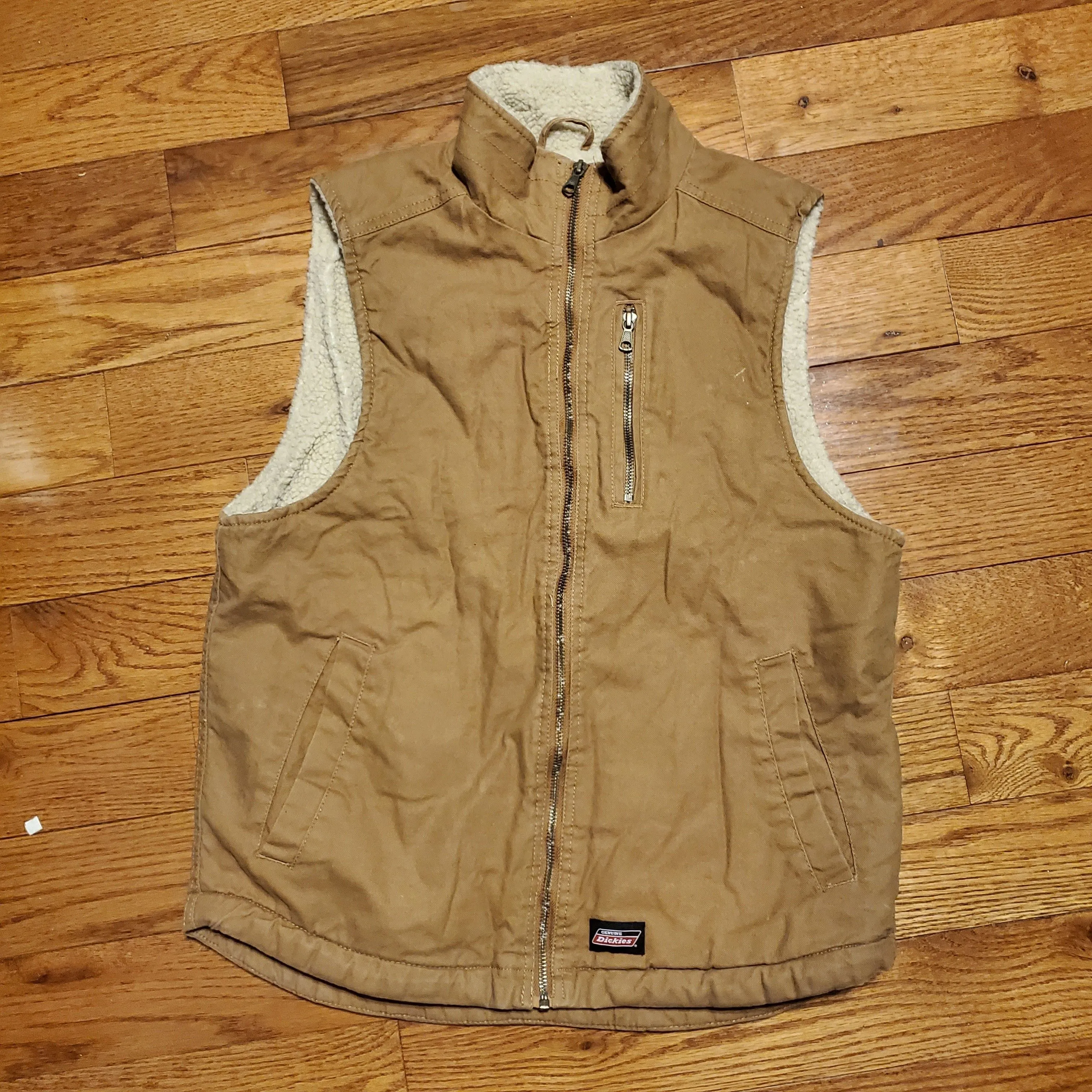 Product image for Dickies Sherpa Lined Work Vest | Color: Brown | Size: M (38-40) | RRR Apparel