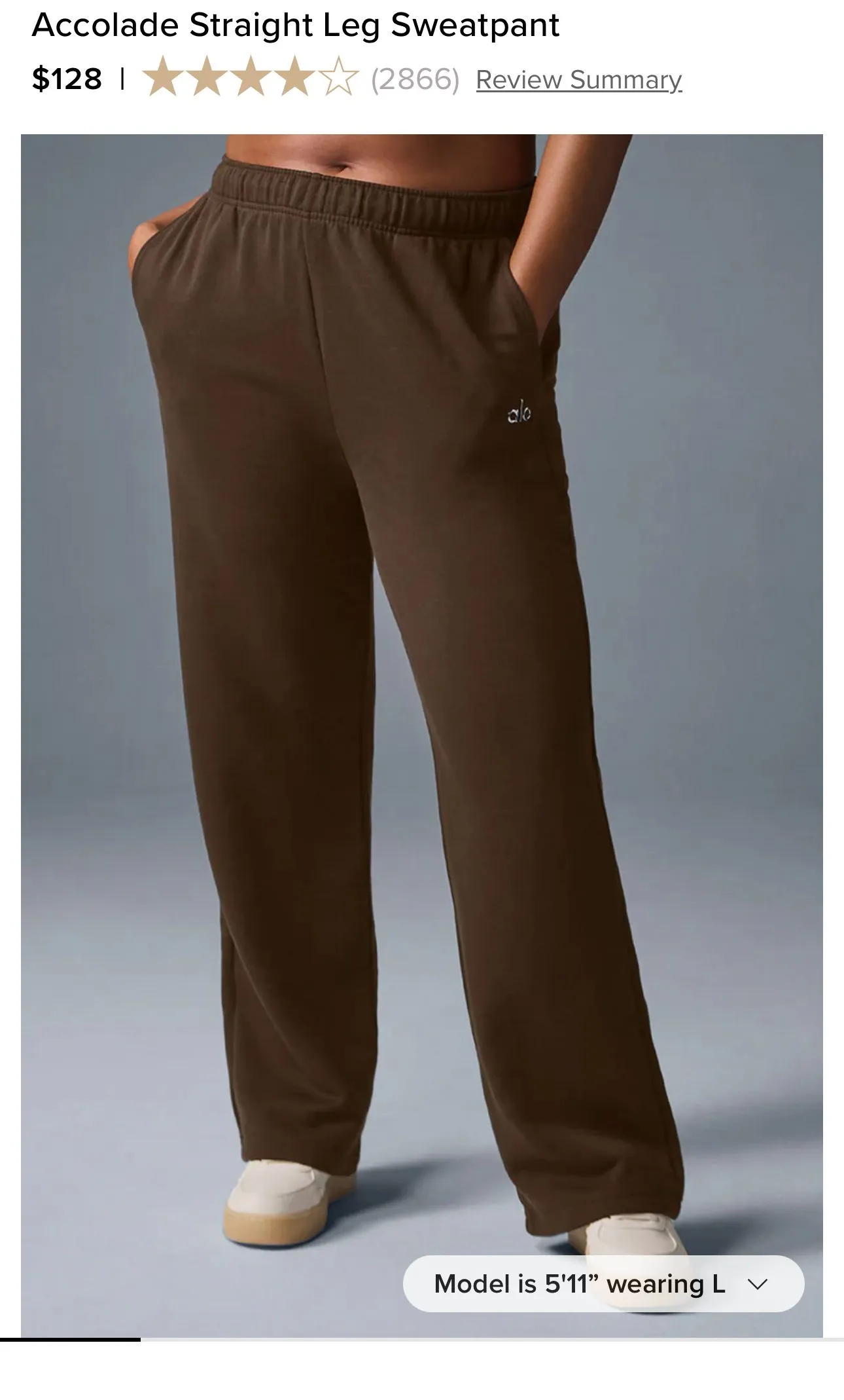 Product image for Alo Yoga Accolade Straight Leg Sweatpant Espresso XL