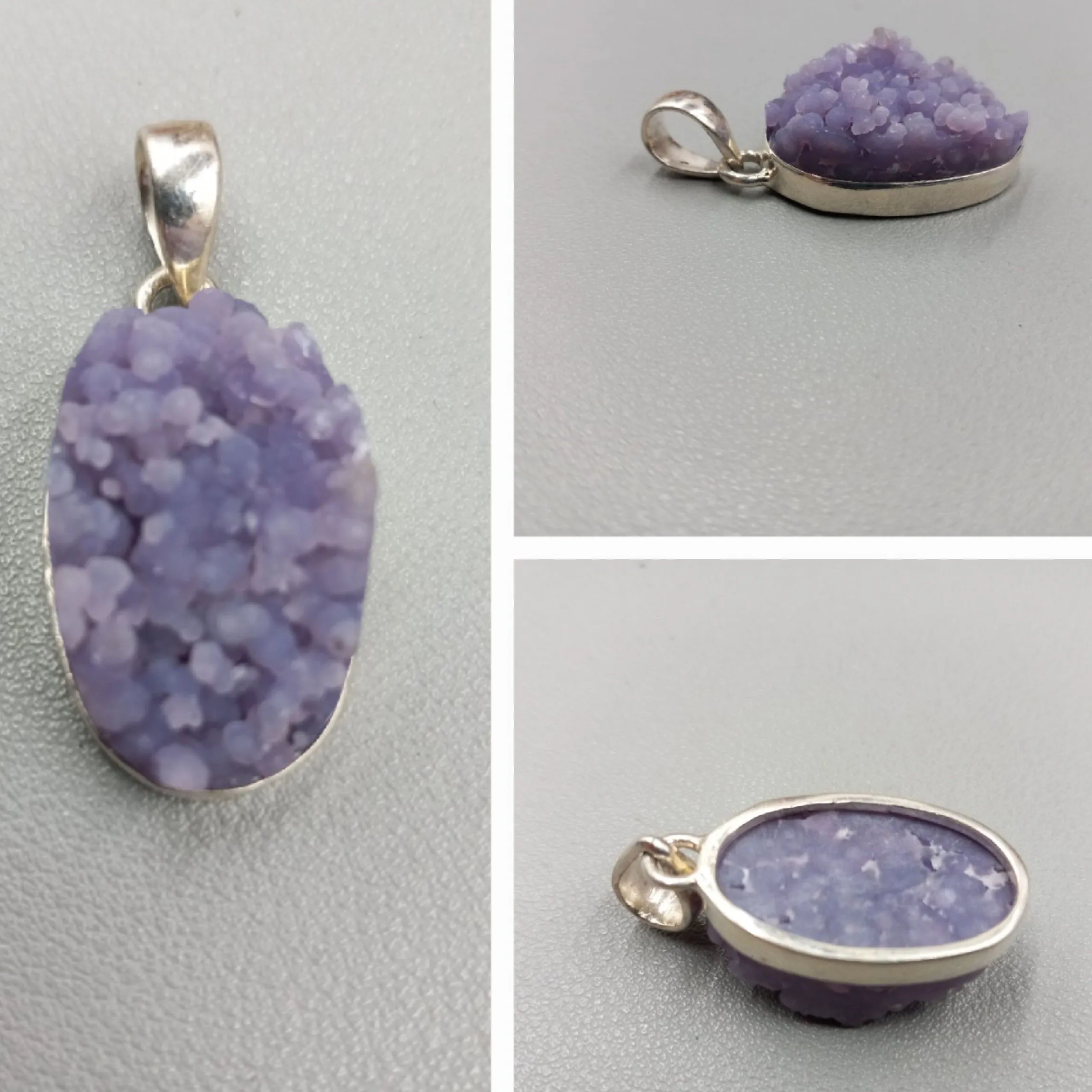 Product image for 925 Grape Agate Chalcedony Raw pendant