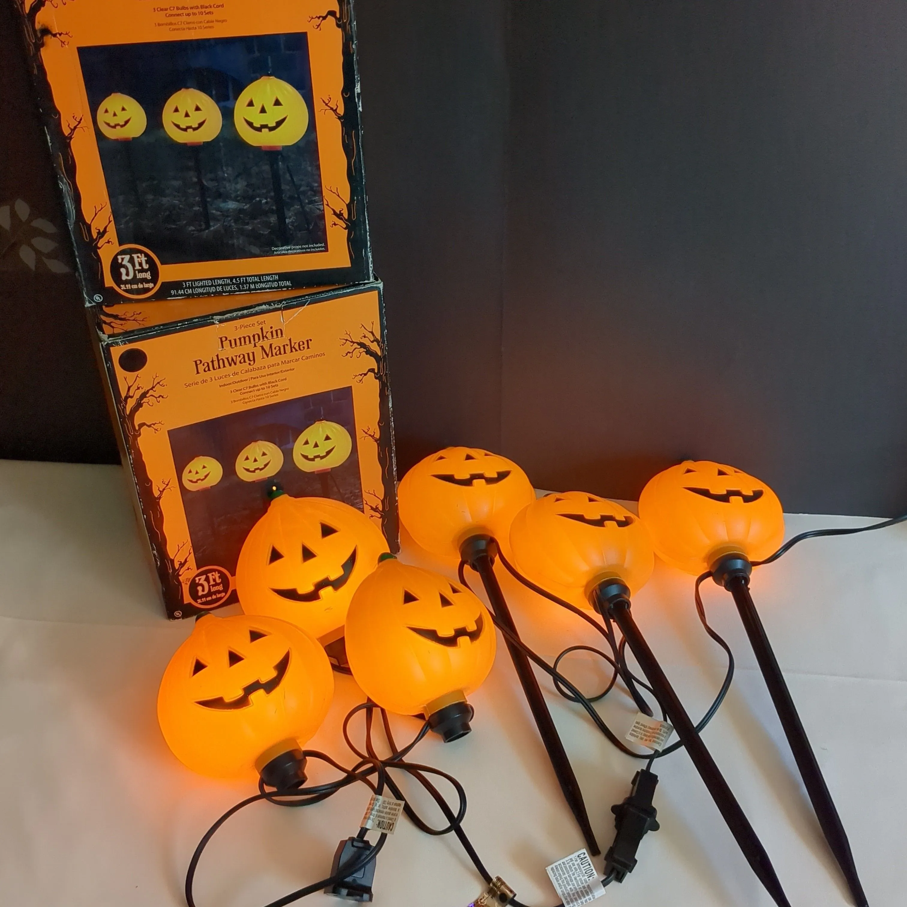 Product image for Halloween pumpkin pathway lighting 2 sets H-01
