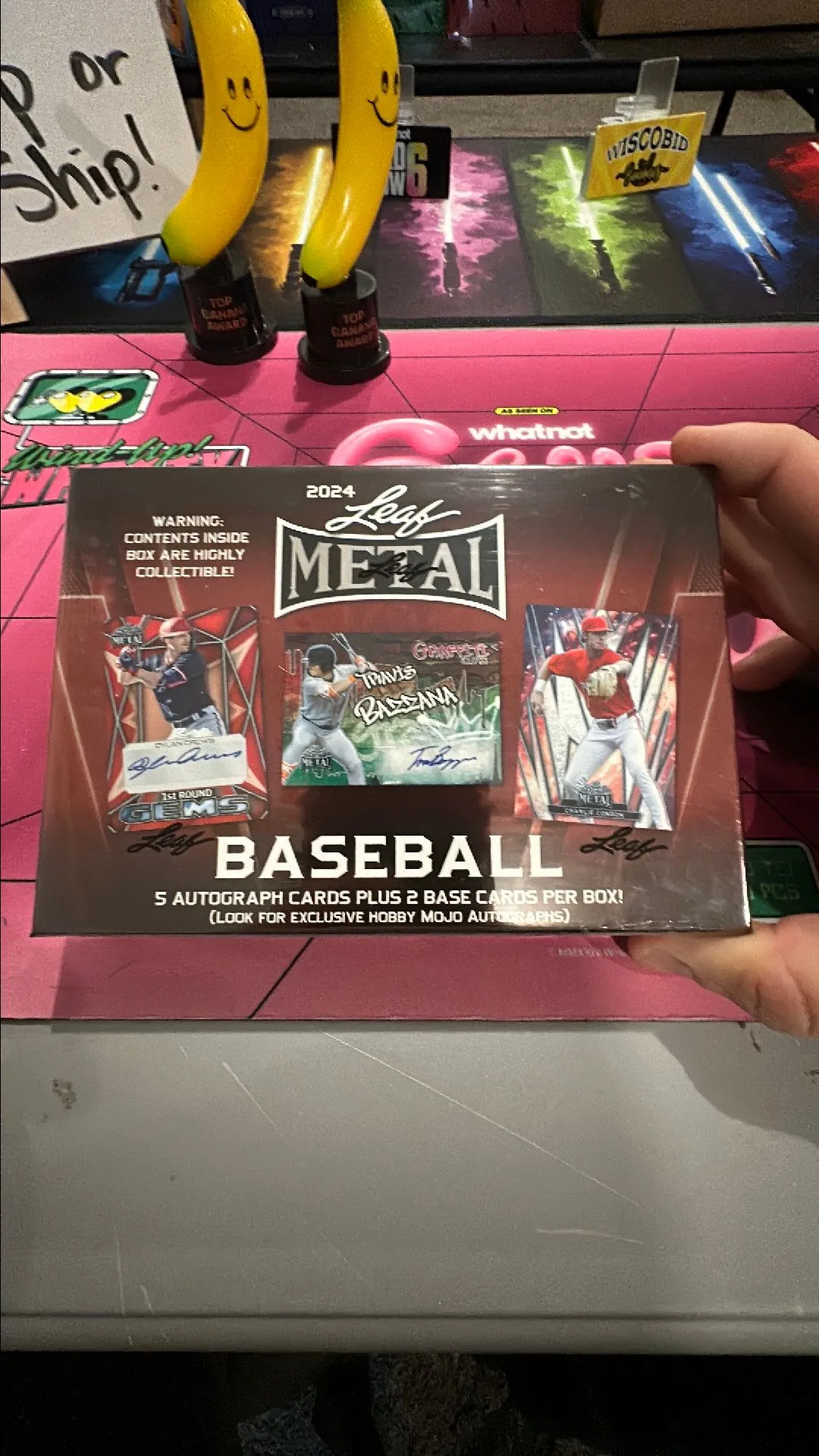 Product image for ( 1 ) 2024 Leaf Metal Baseball Hobby Box 5 Autos Per Box