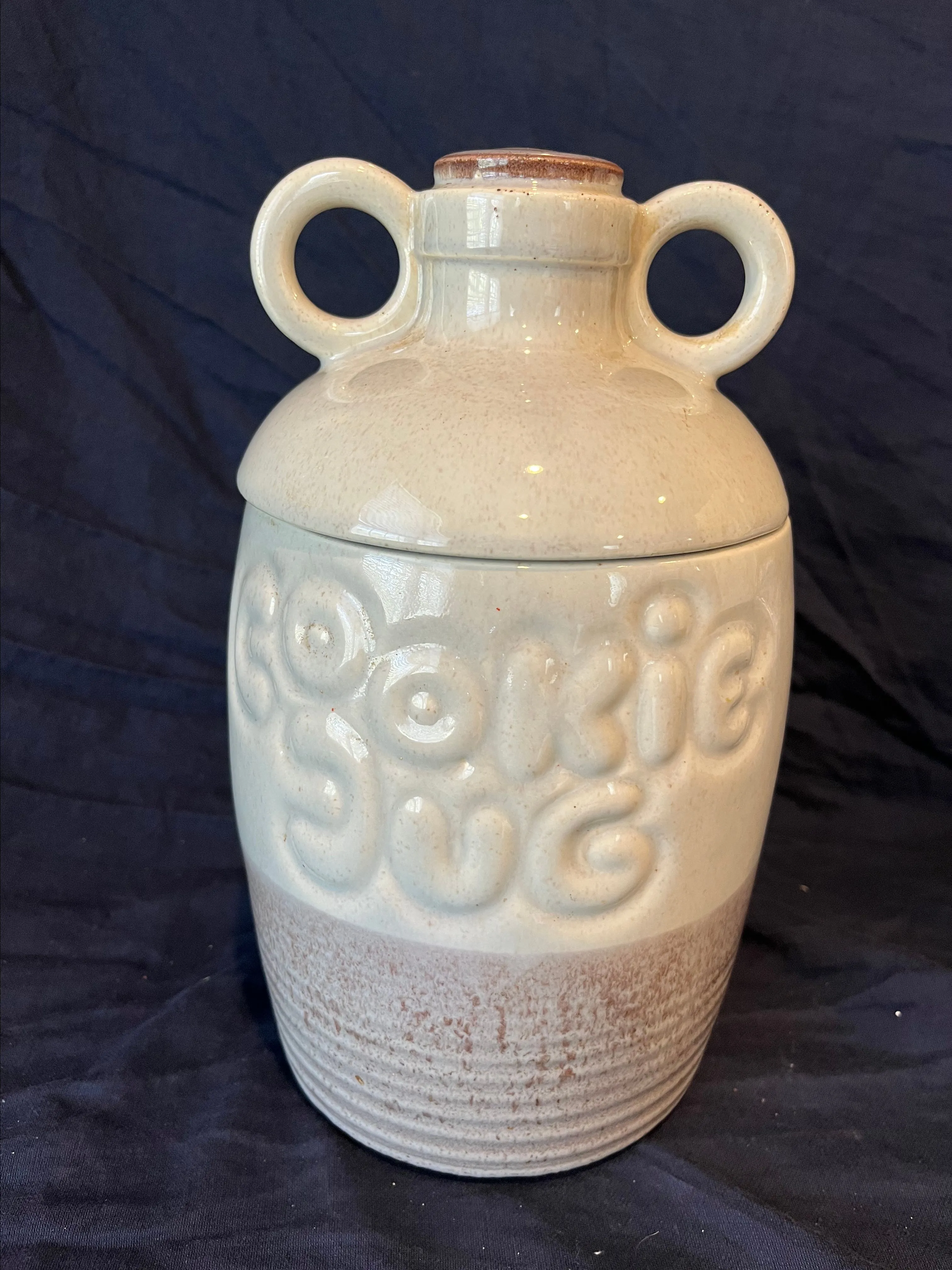 Product image for Vintage McCoy Pottery Rustic Gray Moonshine Jug Cookie Jar