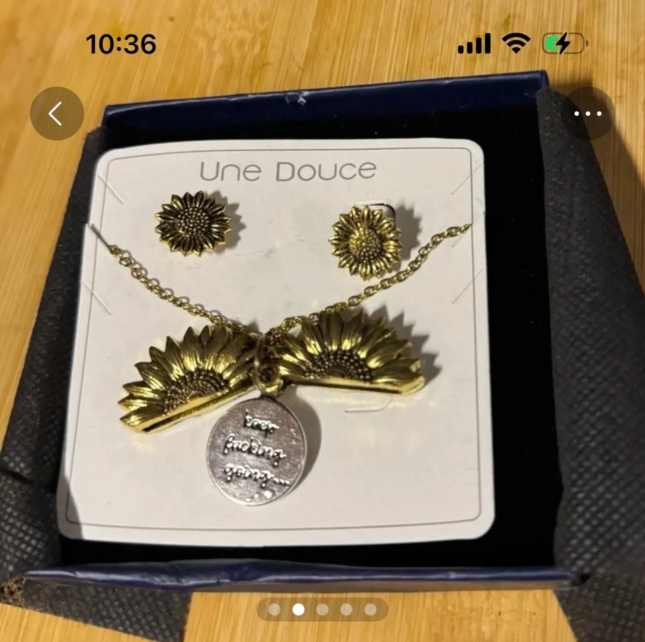 Product image for Sunflower Locket Necklace & Earring Set