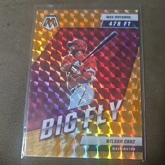 Product image for 2022 Panini Mosaic Baseball Nelson Cruz Big Fly Orange Mosaic /99 