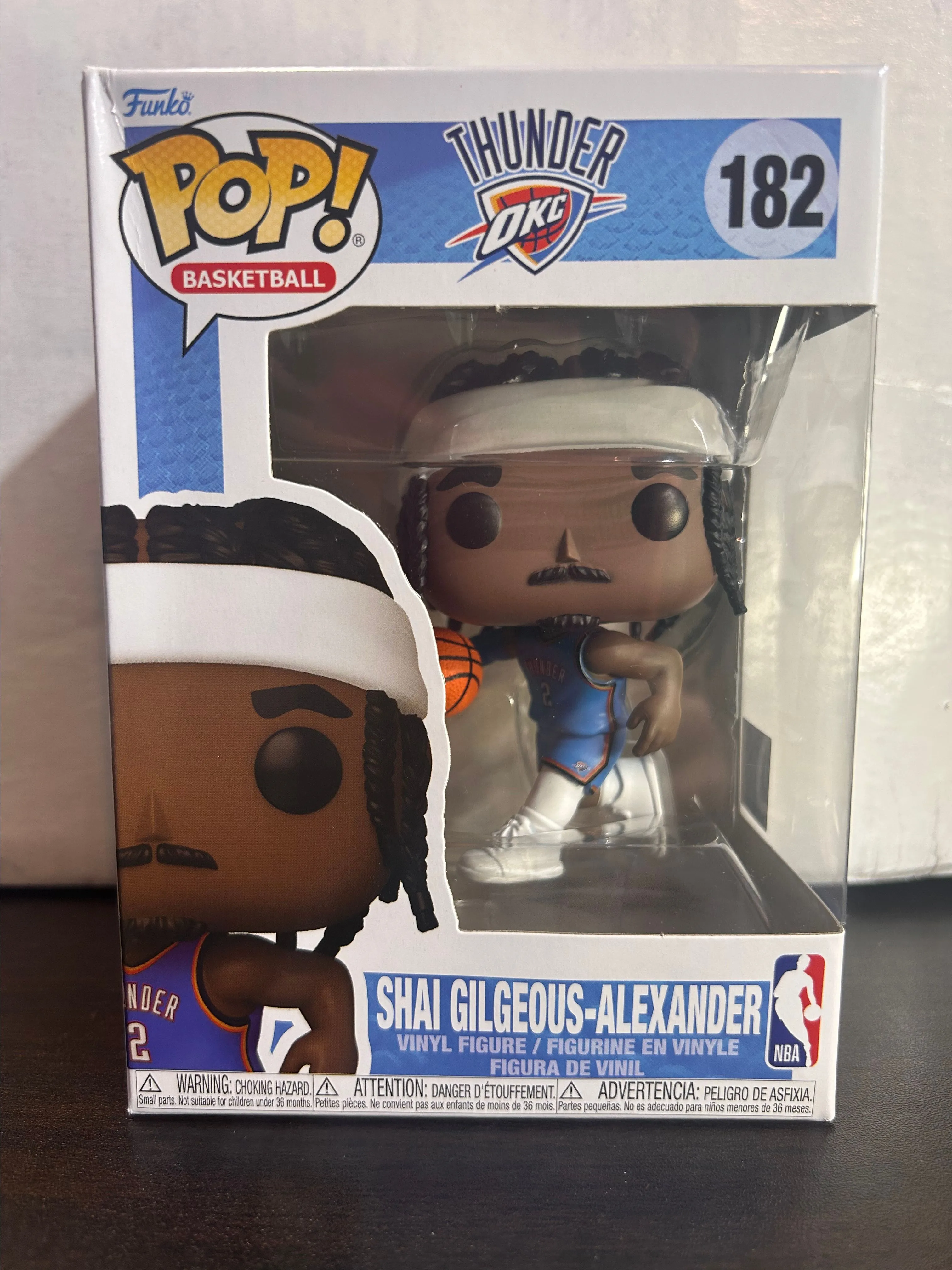 Product image for Shai Gilgeous-Alexander OKC Thunder NBA Basketball Funko Pops 182 With Protector