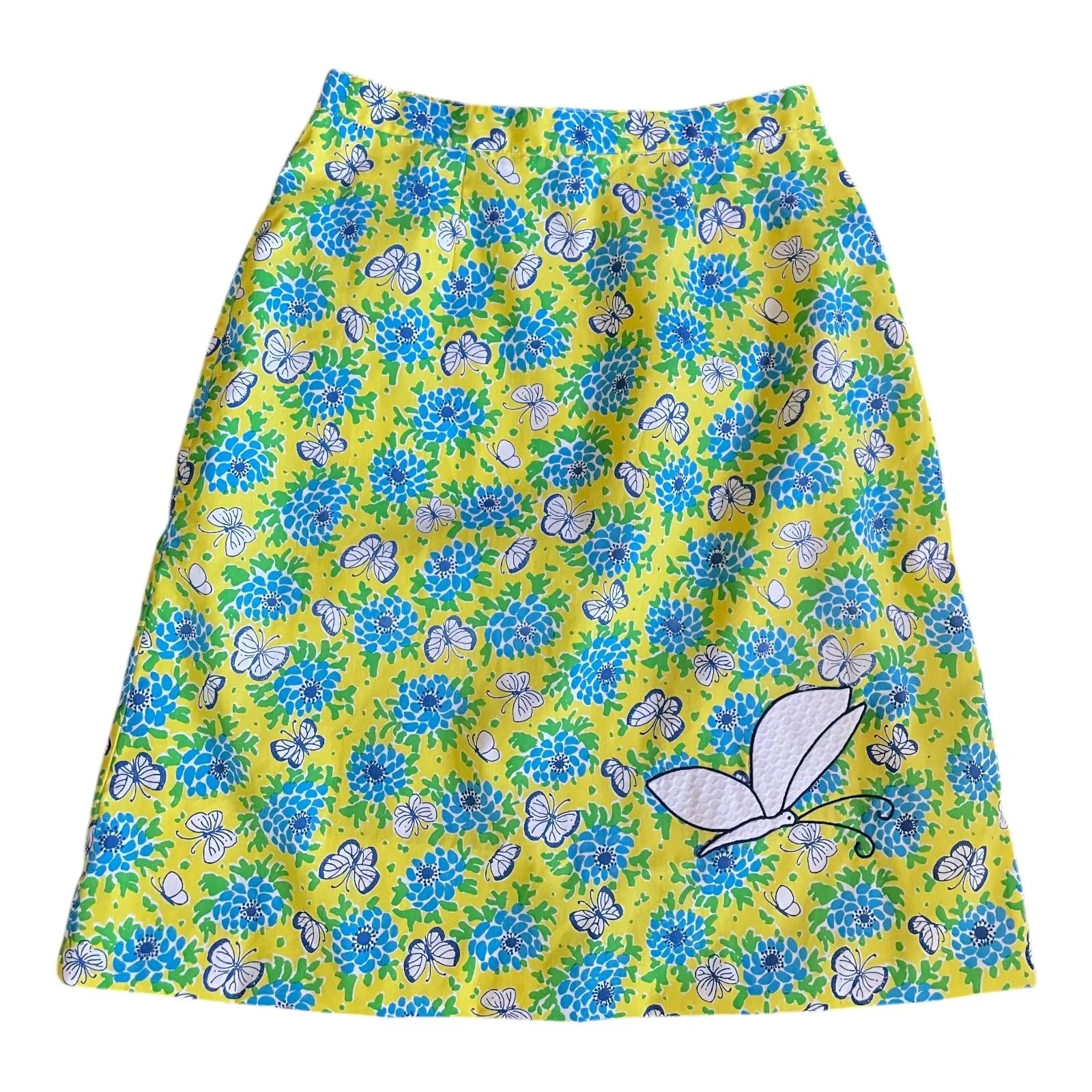 Product image for 1960 70s Lily Pulitzer Butterfly Appliqué Skirt W27”-30”