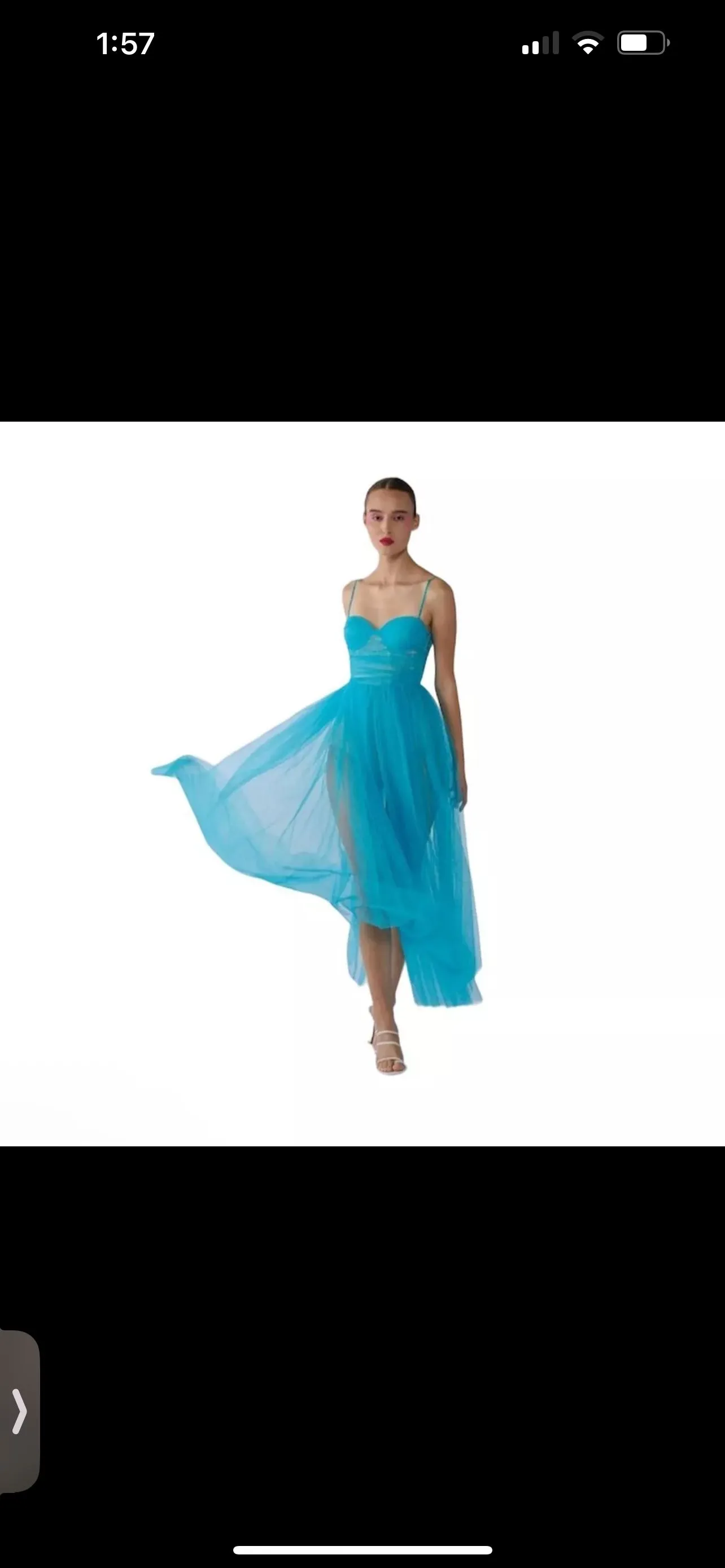 Product image for Sau Lee Carrie Tulle Dress Blue Size 2 Sleeveless Midi Party/Cocktail Formal