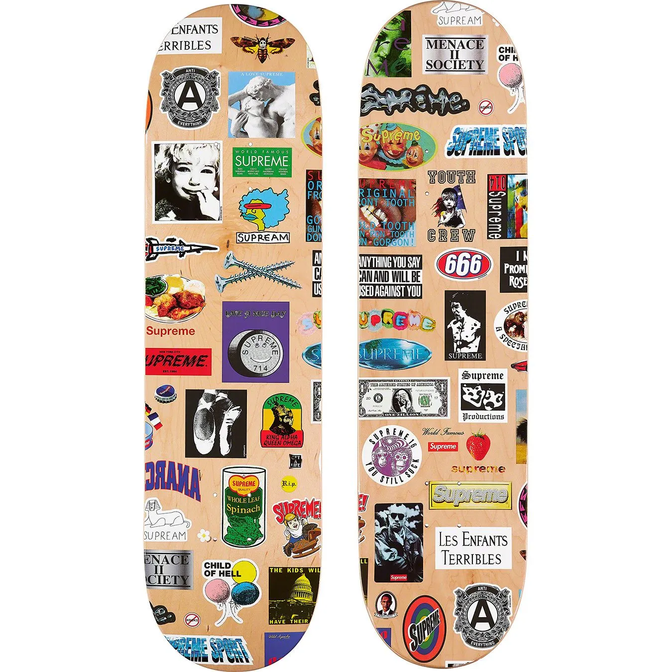 Product image for Supreme Sticker Deck Natural Wood