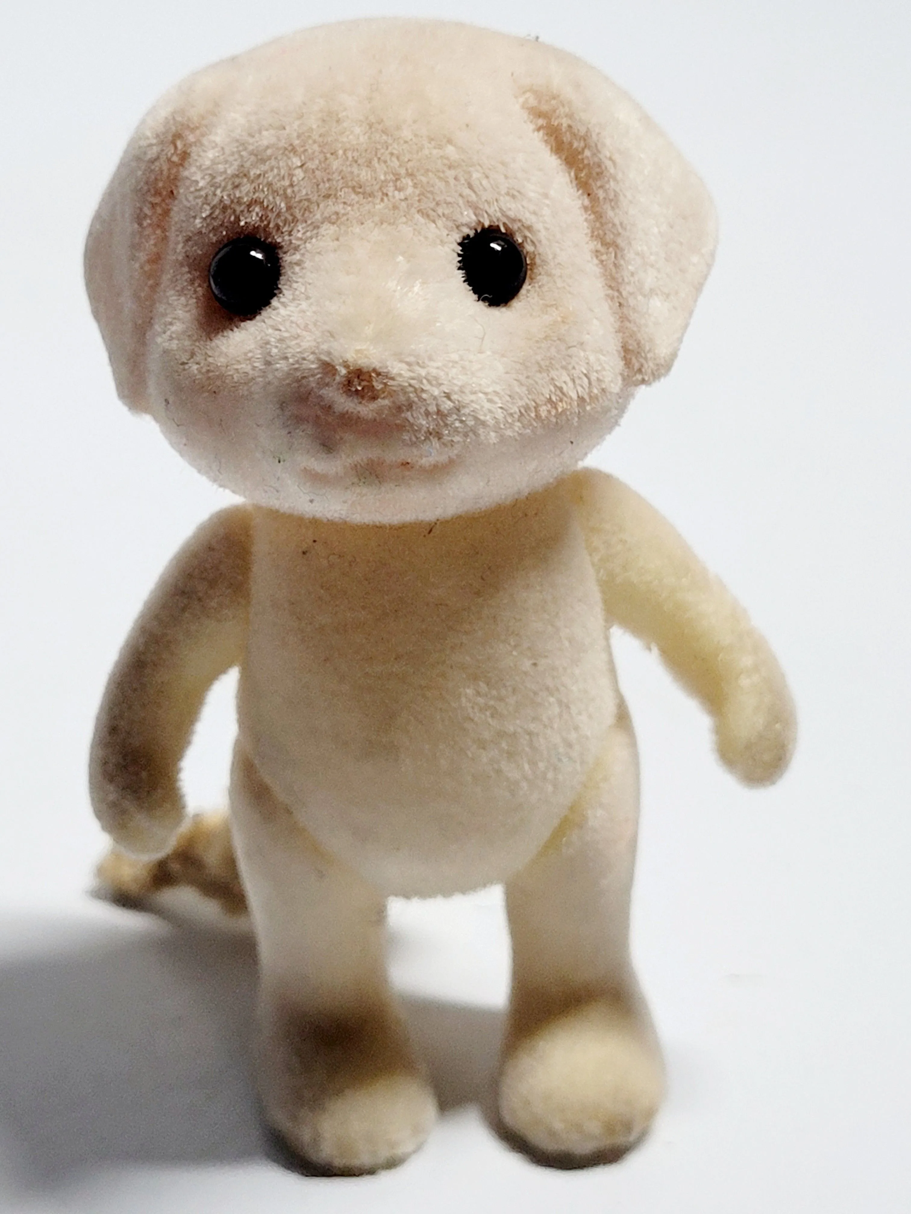Product image for 2014 Sylvanian Families 3" Yellow Golden Labrador Calico Critters Flocked Toy. The image shows a Syl