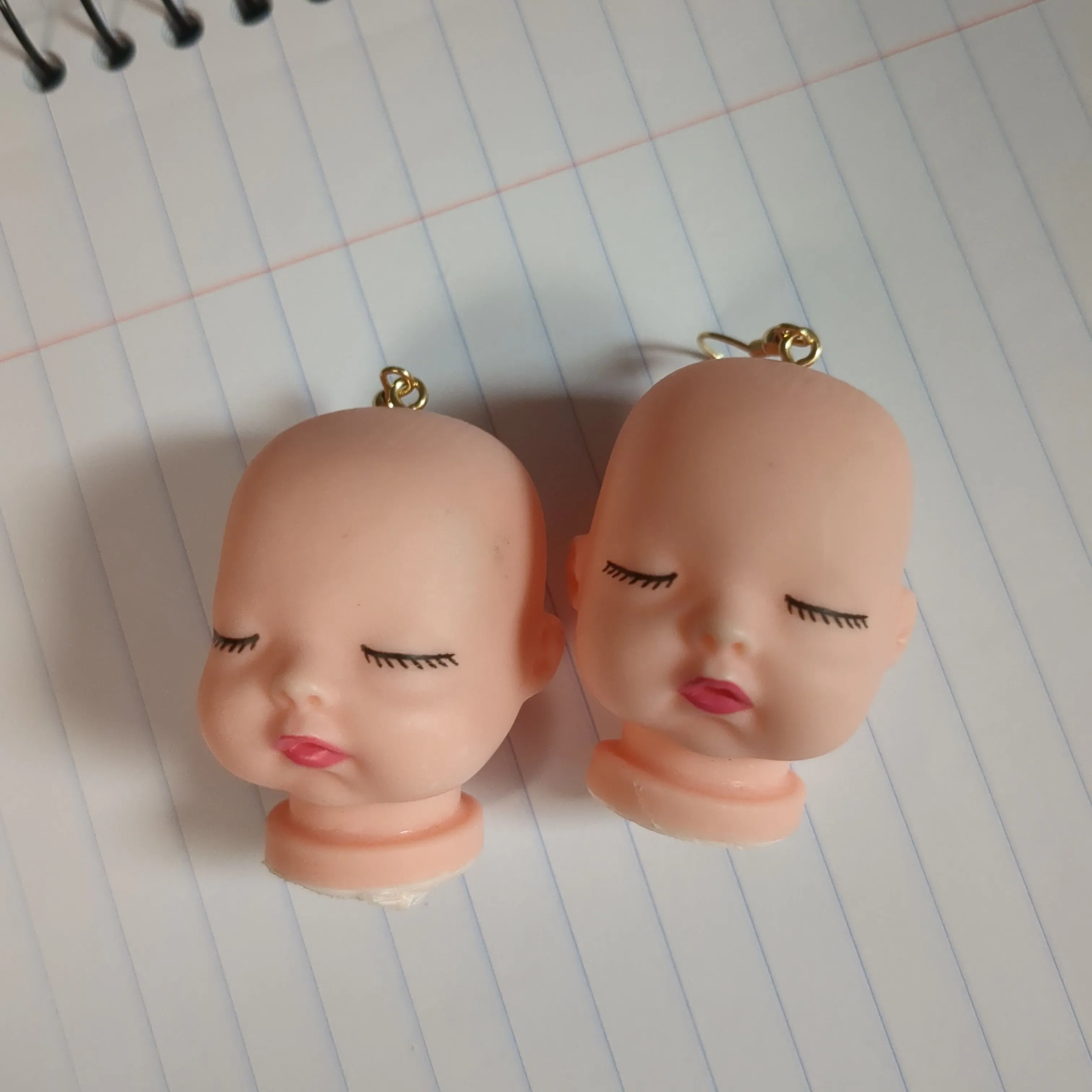 Product image for Jewelry plastic baby doll heads fishhook style earrings
