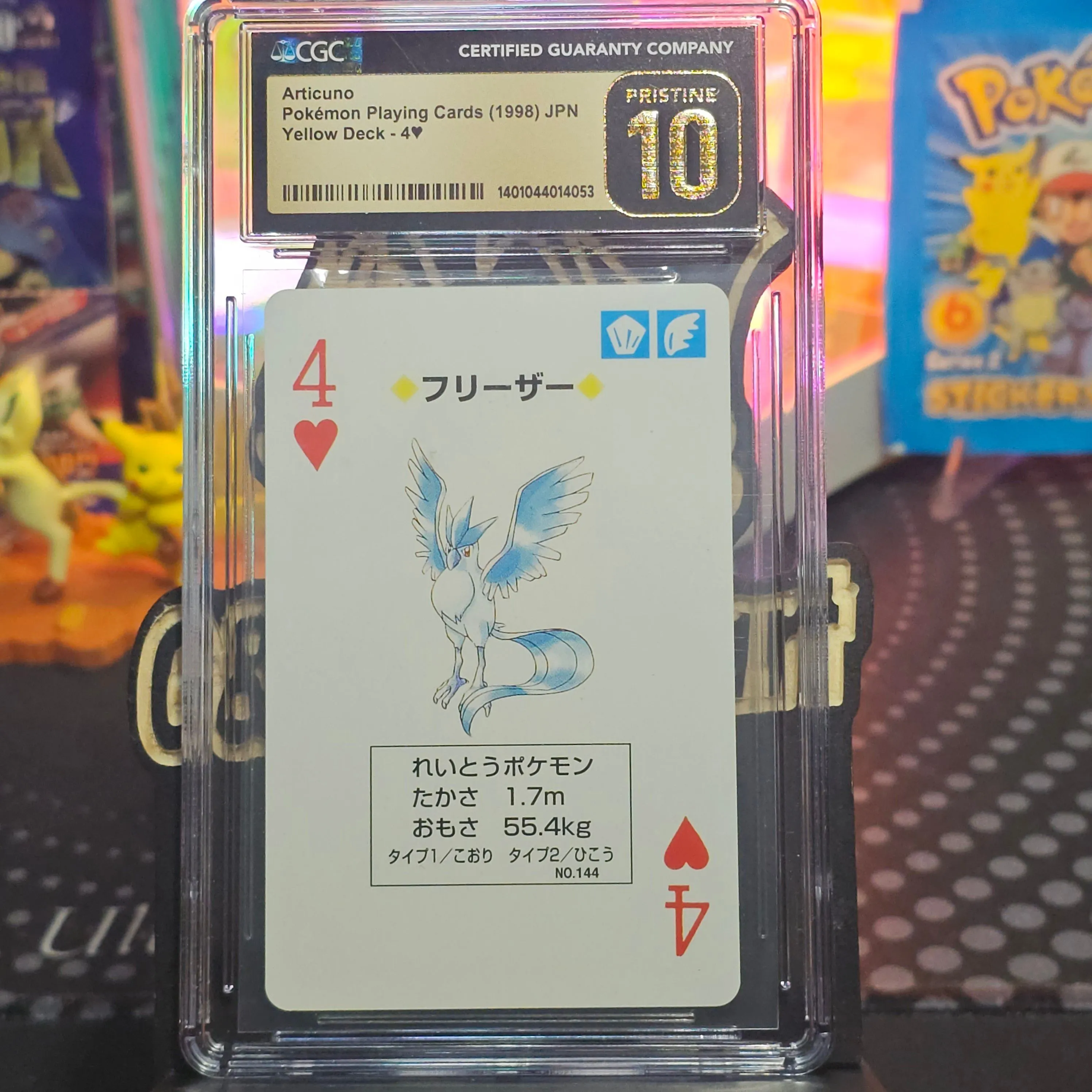 Product image for 1998 Articuno Yellow Back Poker Card CGC Pristine 10