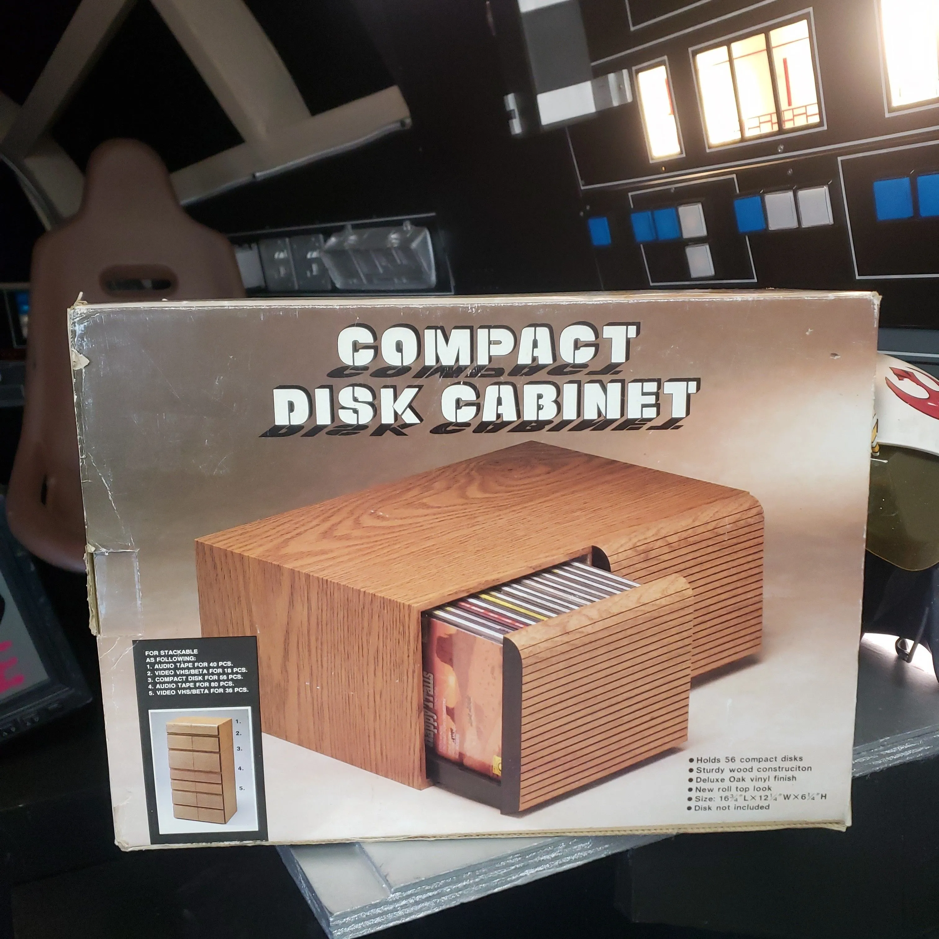 Product image for CD Disk Cabinet- Authentic Wood Grain
