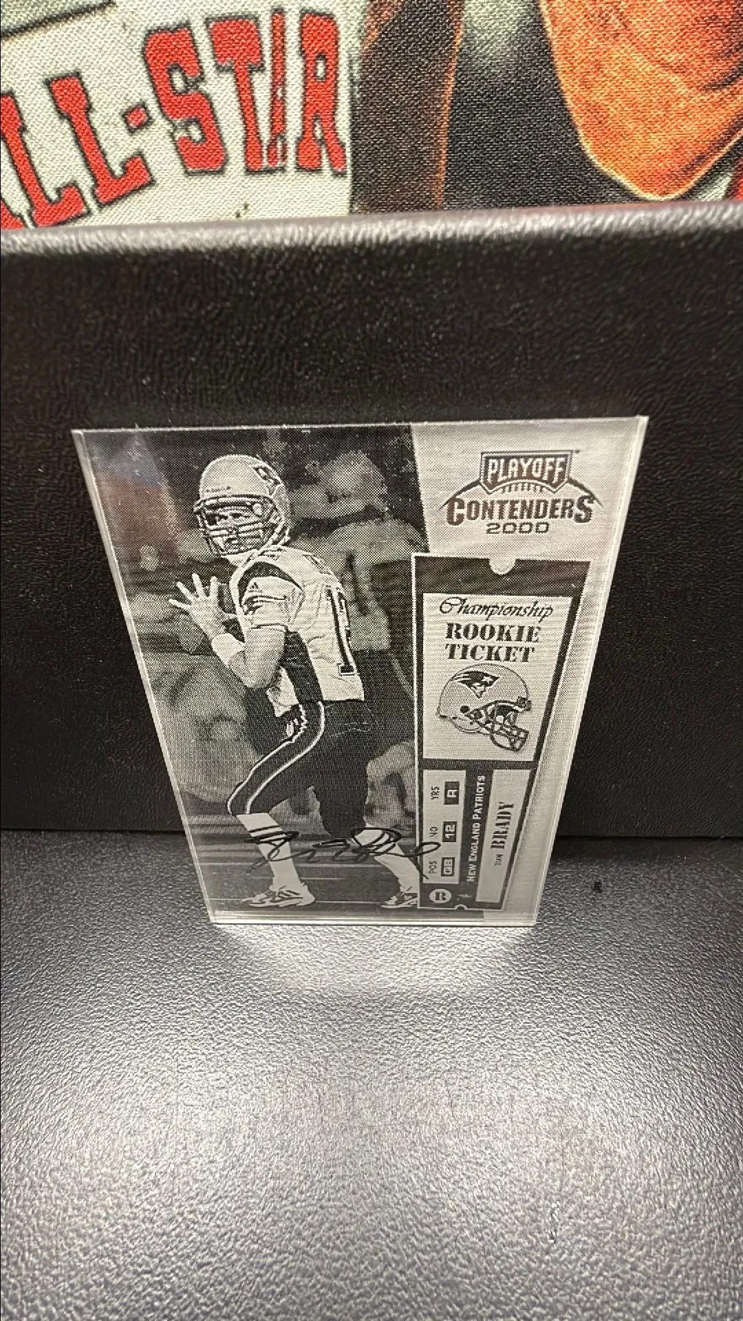 Product image for Tom Brady glass acrylic rookie rare card custom