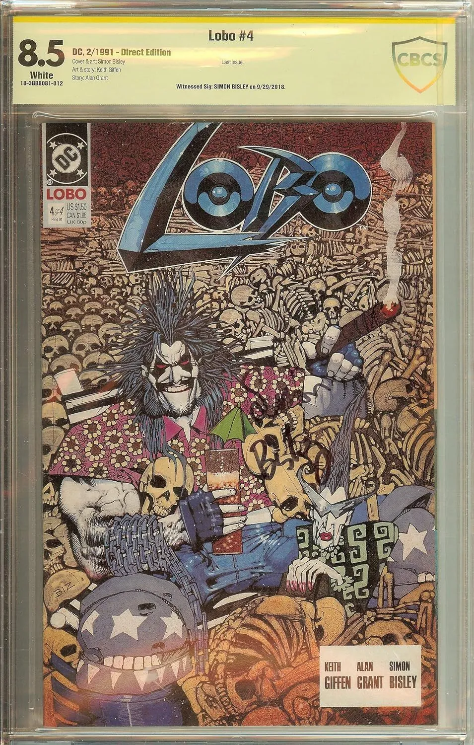 Product image for Lobo #4 1991 CBCS 8.5 Signed Simon Bisley