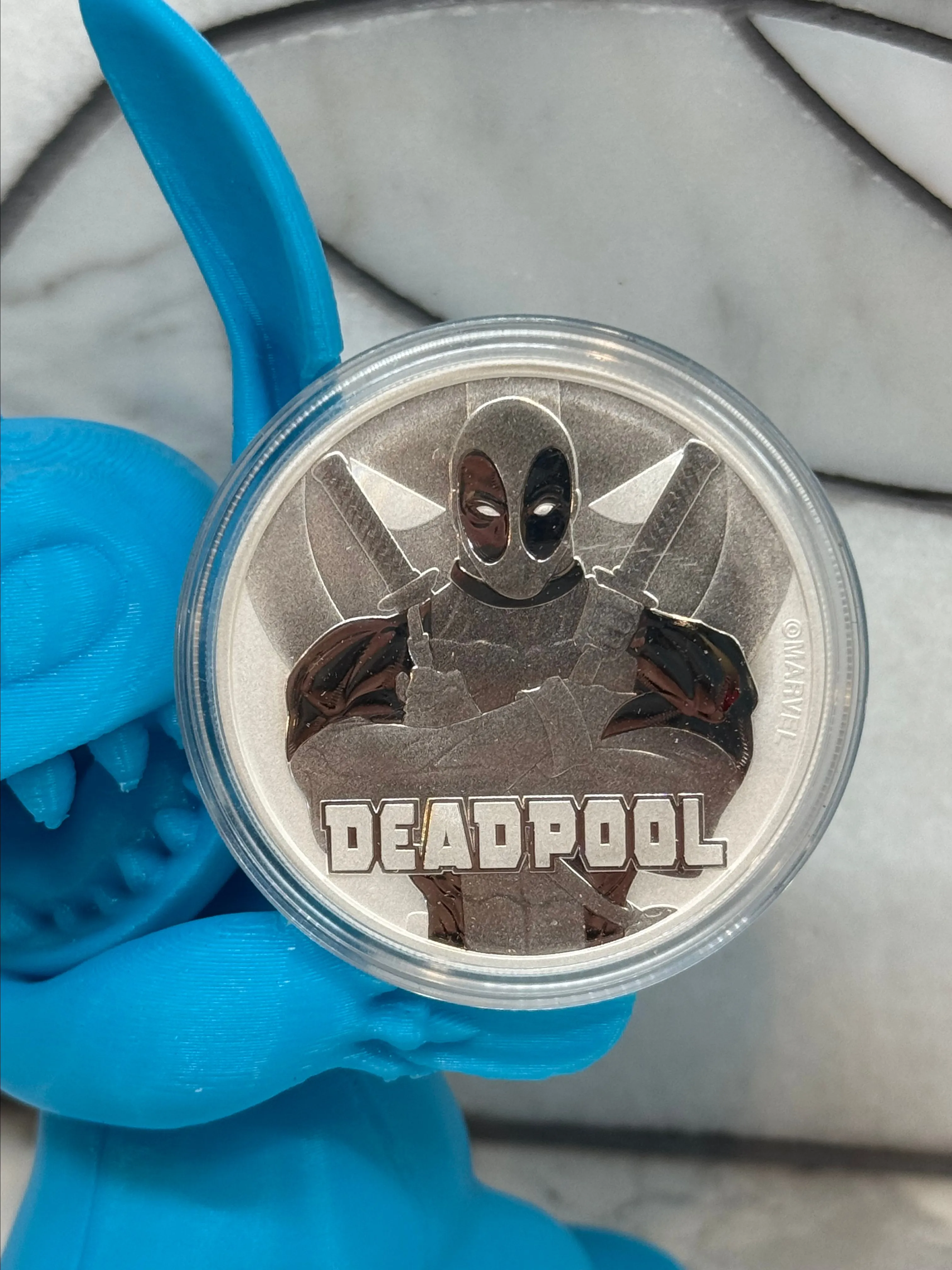 Product image for 2018 - DEADPOOL - MARVEL COMICS SILVER 1 oz coin .999 BU TUVALU $1 ONLY 50,000