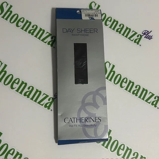 Product image for Catherines Pantyhose Day Sheer Hosiery Ribbed Panty Off Black Plus Size F