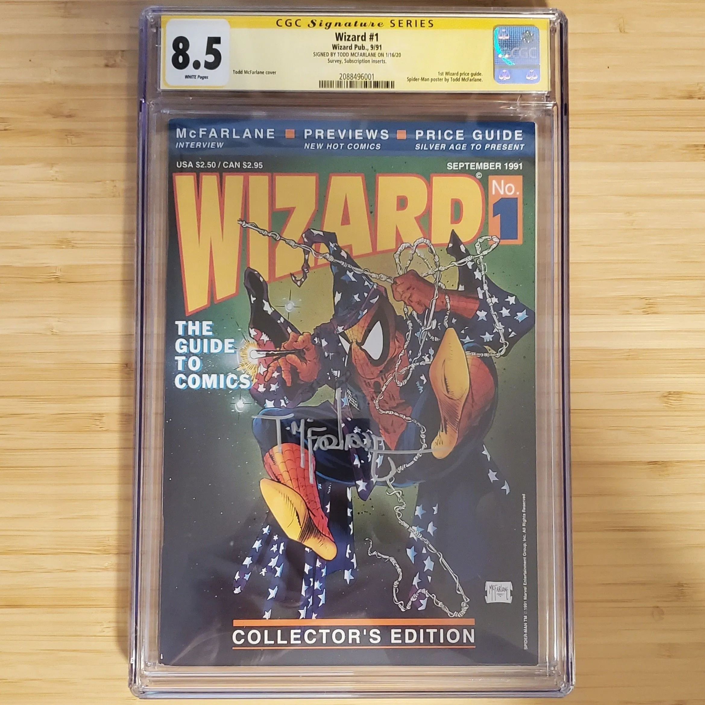 Product image for a. Wizard #1 CGC 8.5 McFarlane signed 