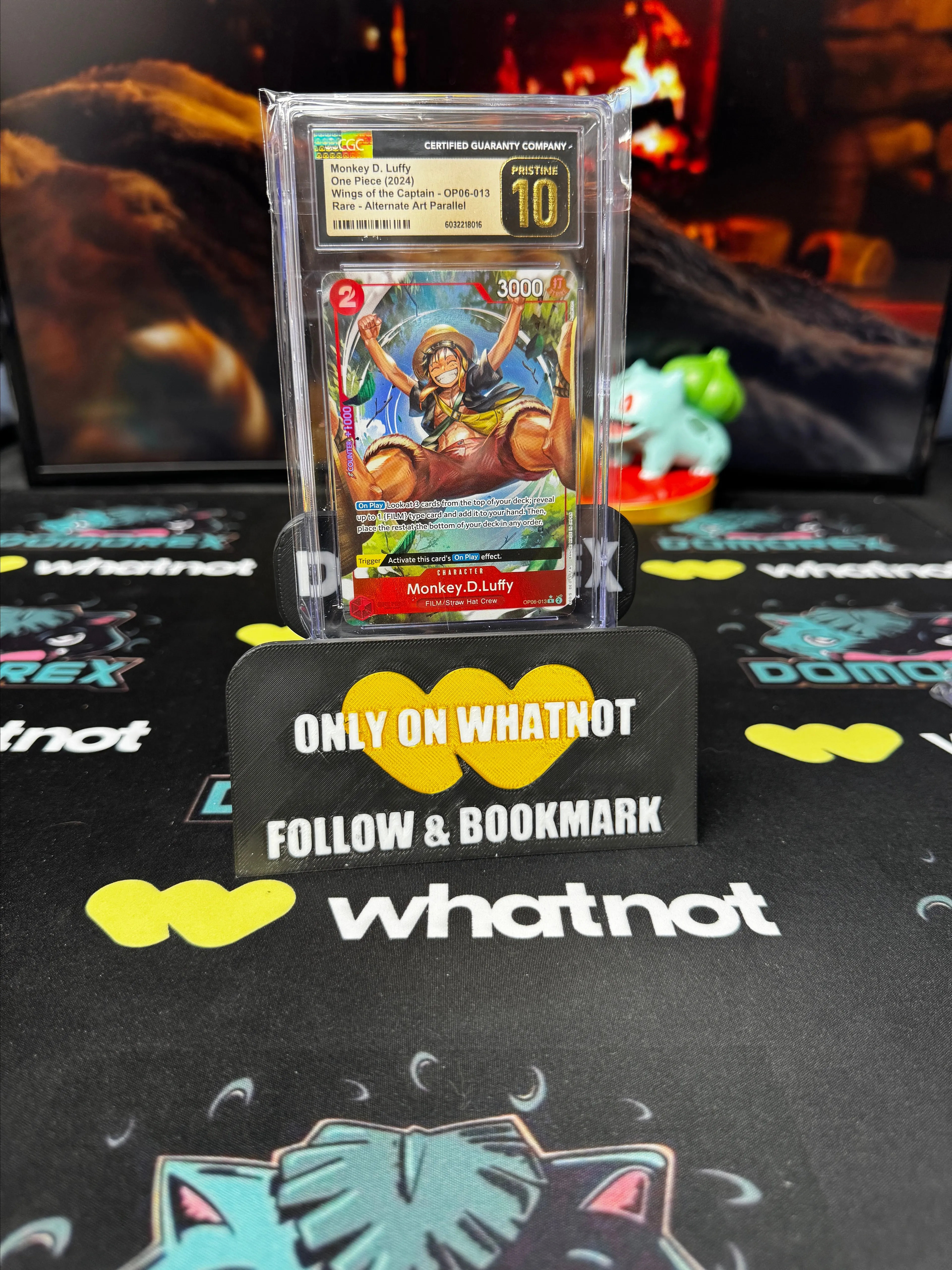 Product image for 2024 One Piece OP06-013 Monkey D Luffy Alt Art- CGC PRISTINE 10