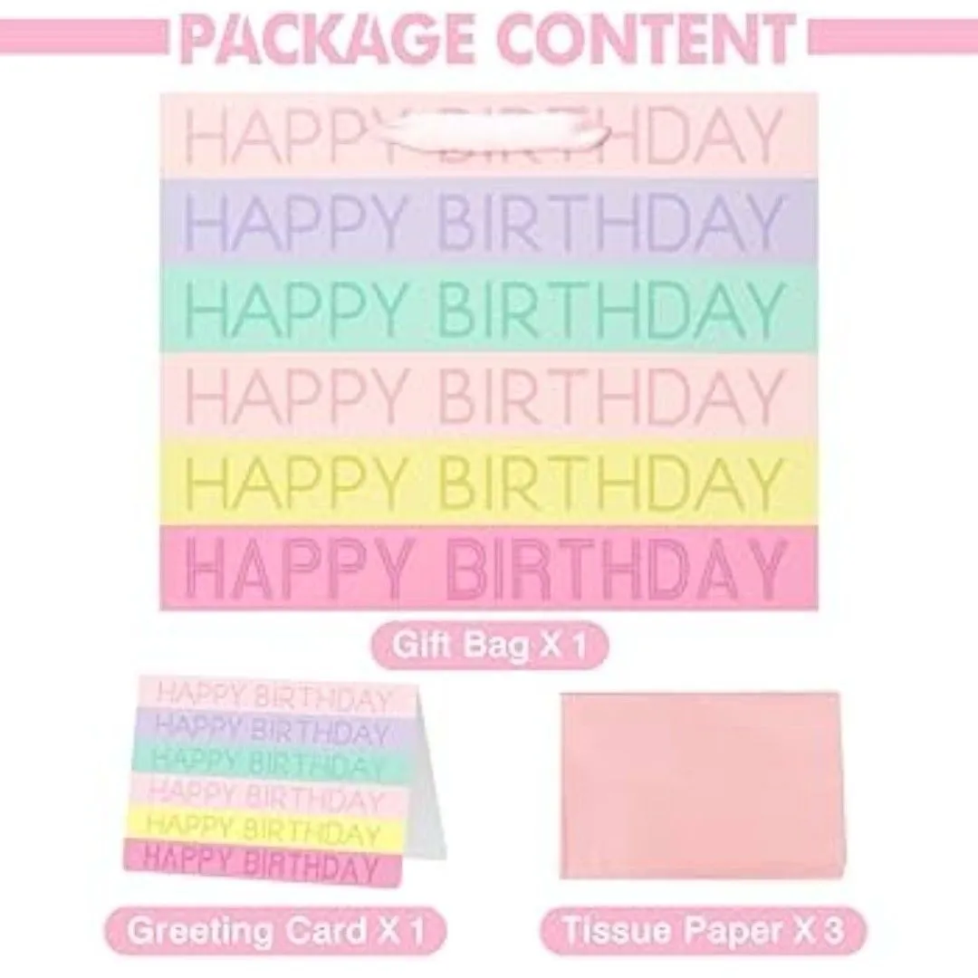 Product image for Happy Birthday Bag, Card, Tissue 