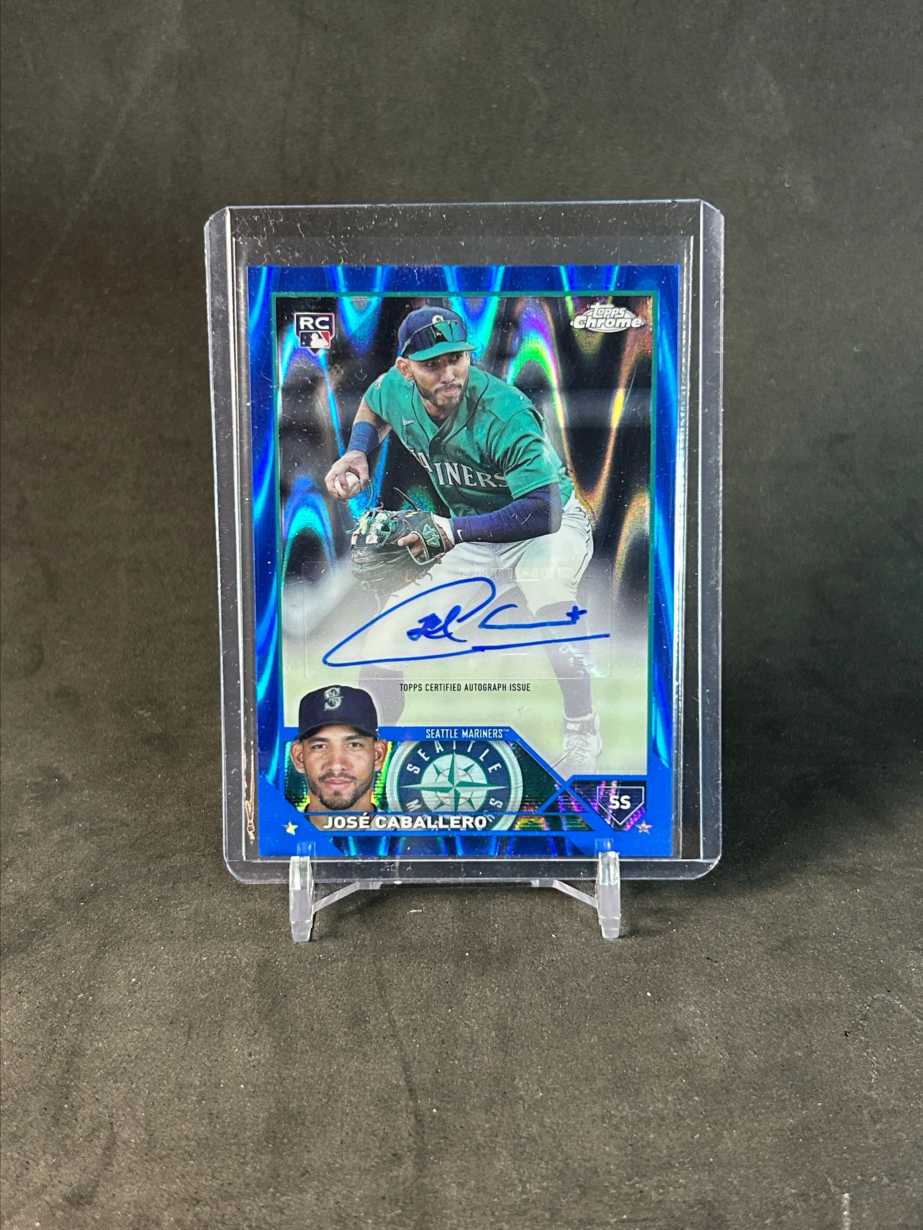 Product image for Jose Cabalero 2023 Topps Chrome Auto Blue Wave #/150