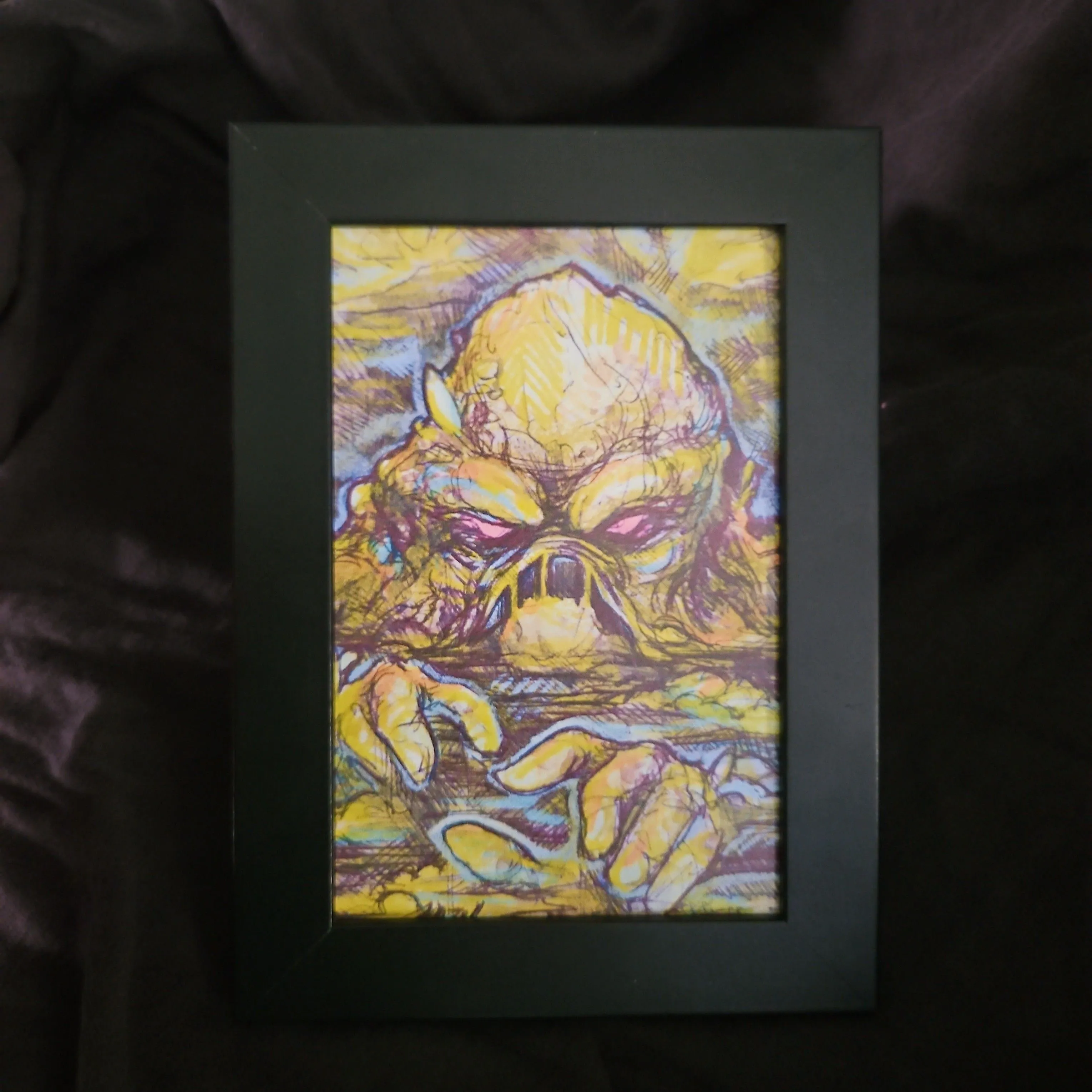 Product image for **PRINT-4×6** "Swamp Thing" & Frame/Stand. "No Fig"