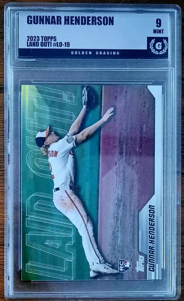Product image for Gunnar Henderson 2023 Topps Update Series RC Insert Laid Out! #LO-19 Golden Grading (GG) 9 Mint