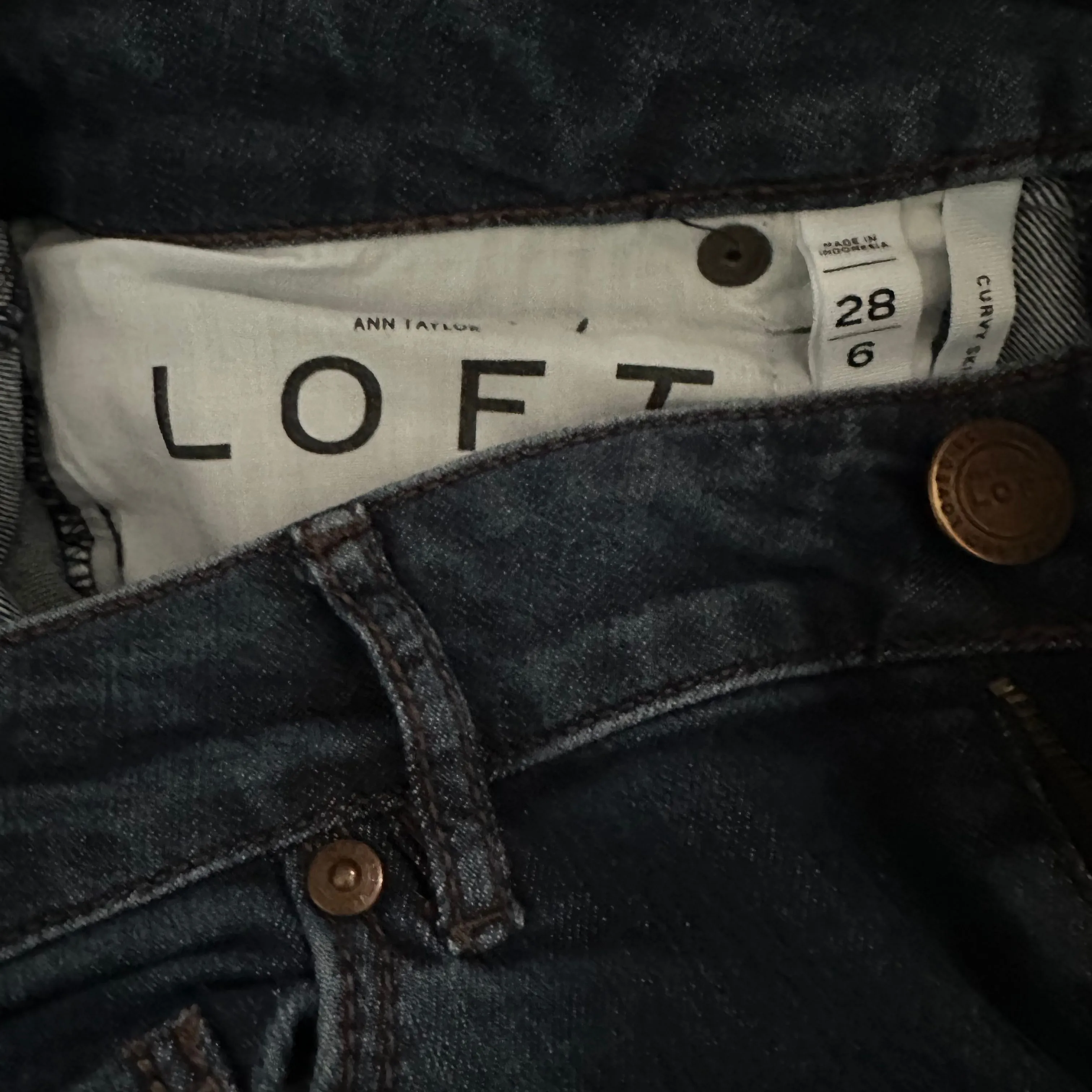 Product image for Jeans Ann Taylor Loft 28 6 Curvy Skinny Dark Wash