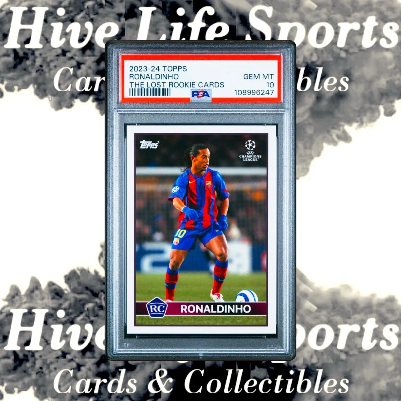 Product image for Ronaldinho 2023-24 Topps The Lost Rookie Cards Barcelona PSA 10