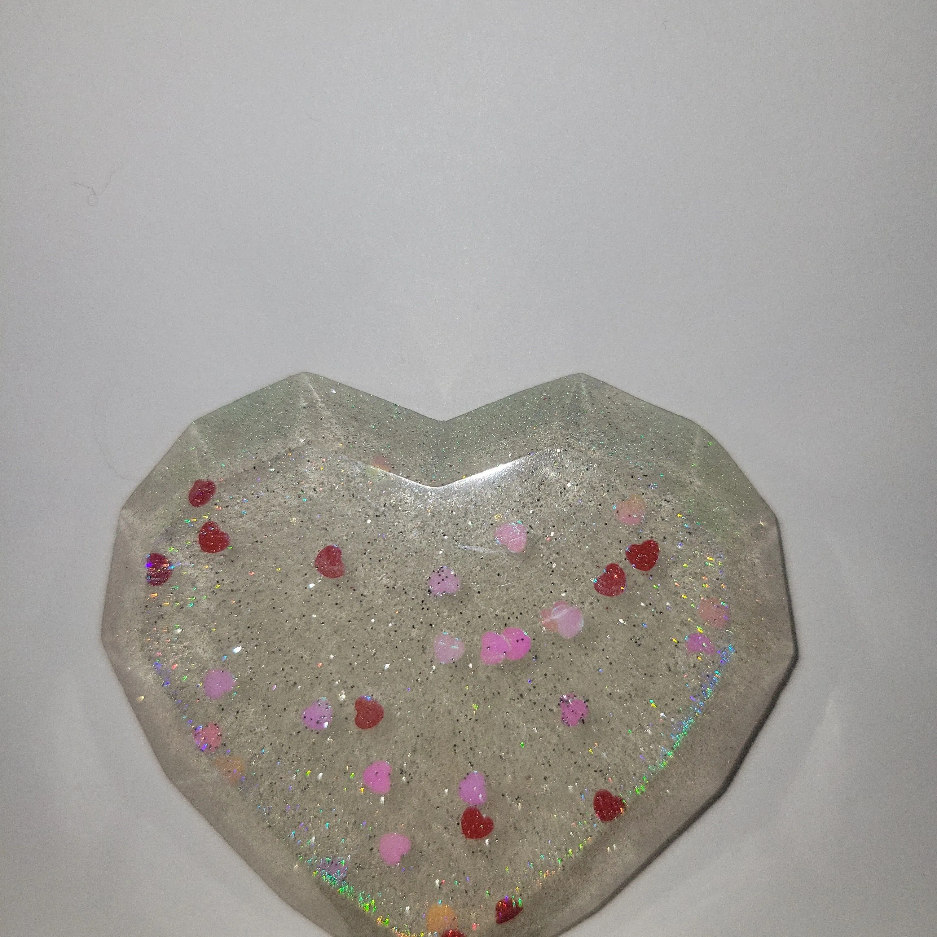 Product image for Clear sparkle with heart glitter heart paper weight